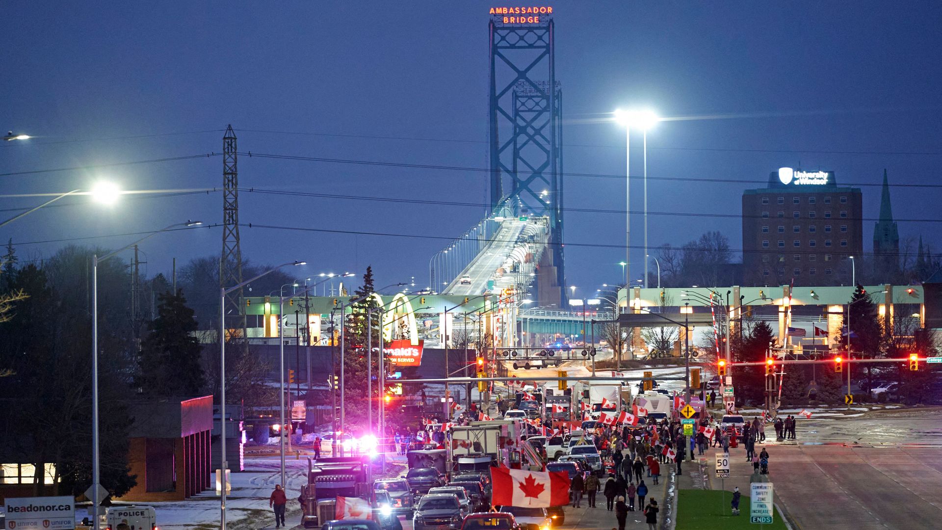 Ambassador bridge blockade
