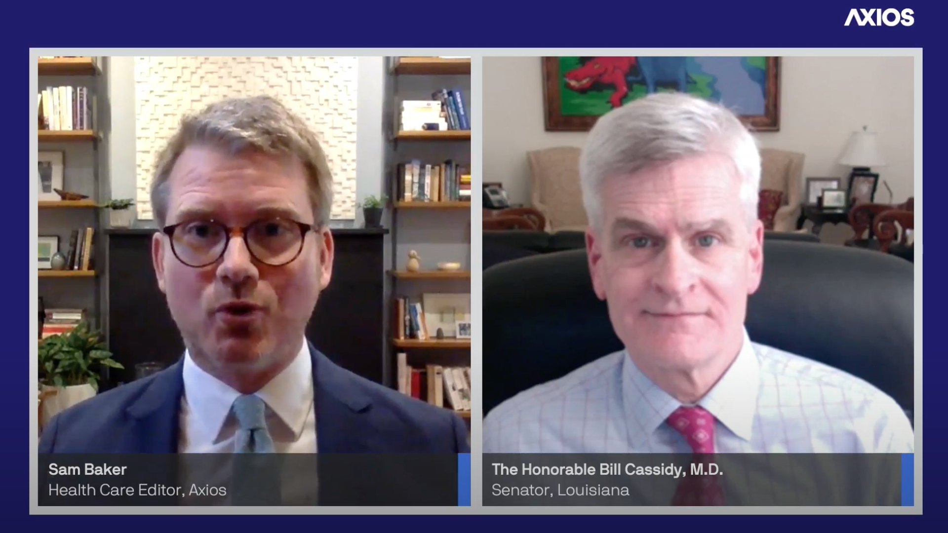Axios Health Care Editor Sam Baker in conversation with Louisiana Sen. Bill Cassidy.