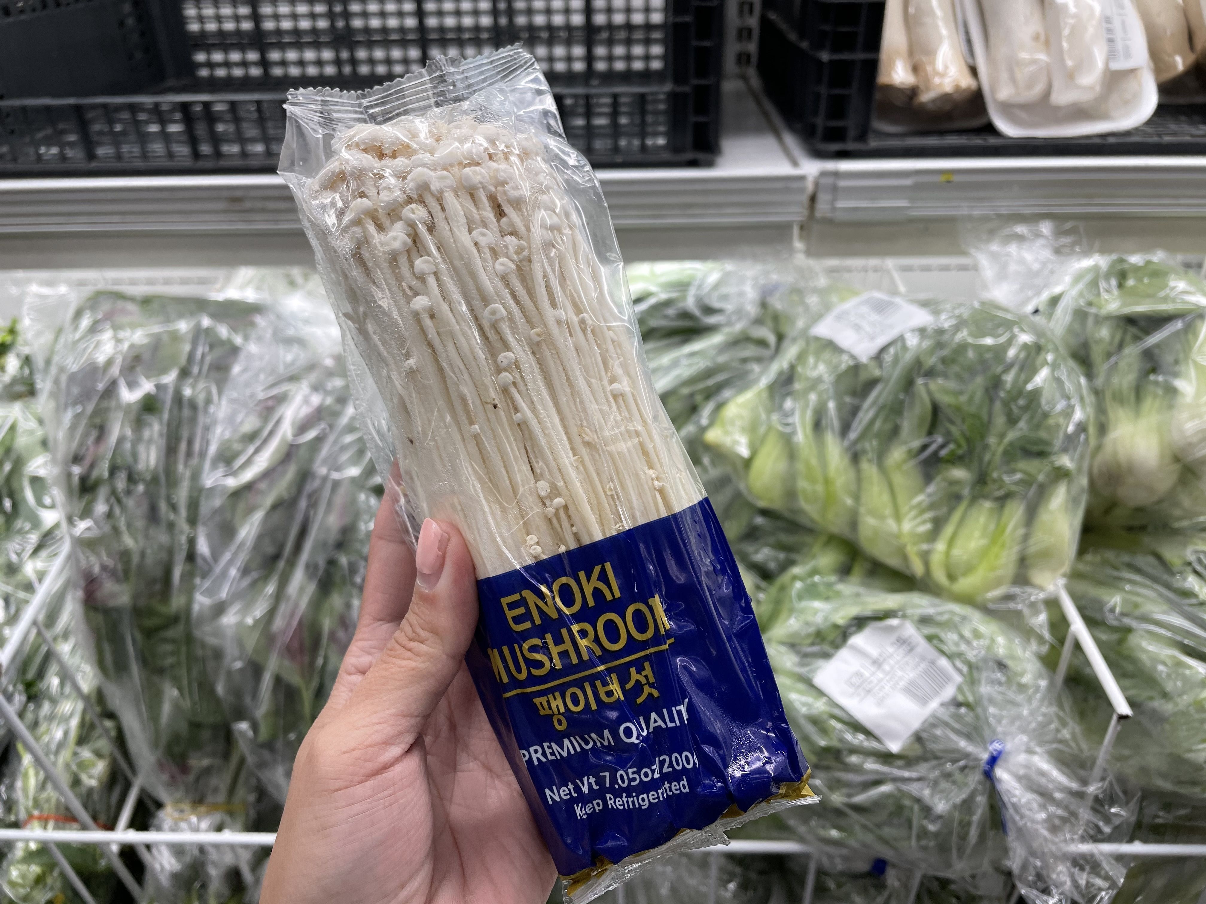 Enoki mushrooms from C-Fresh