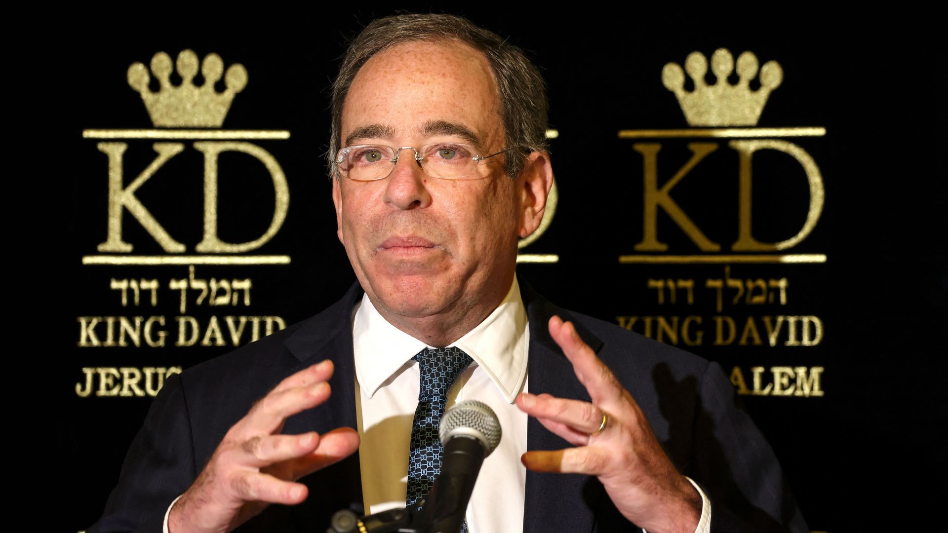 Tom Nides, the US Ambassador to Israel, speaks to the Foreign Press Association at the King David Hotel in Jerusalem on September 7, 2022. 