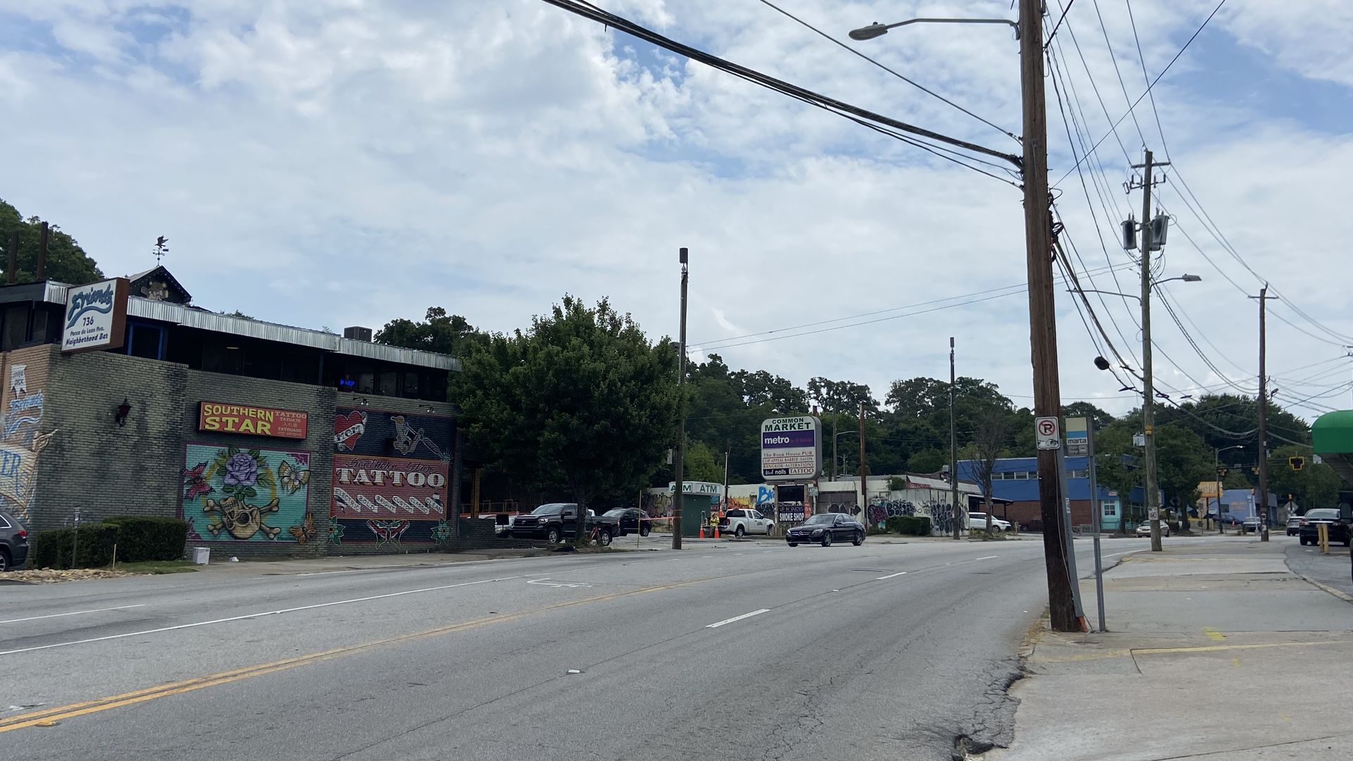 A photo of Ponce de Leon that includes the property where popular nightlife spot MJQ and Friends are located