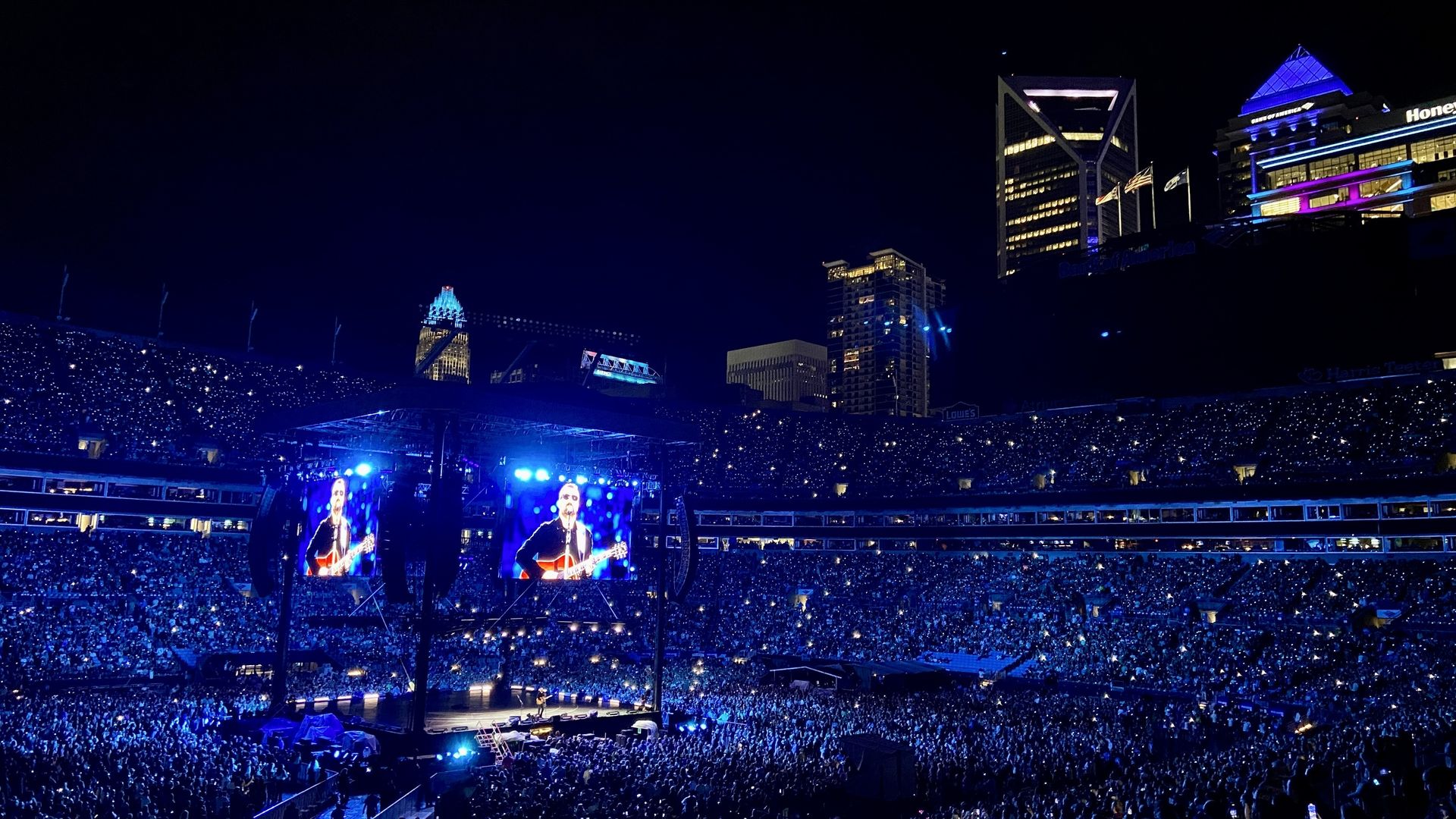 Eric Church performing at Concert for Carolina. 