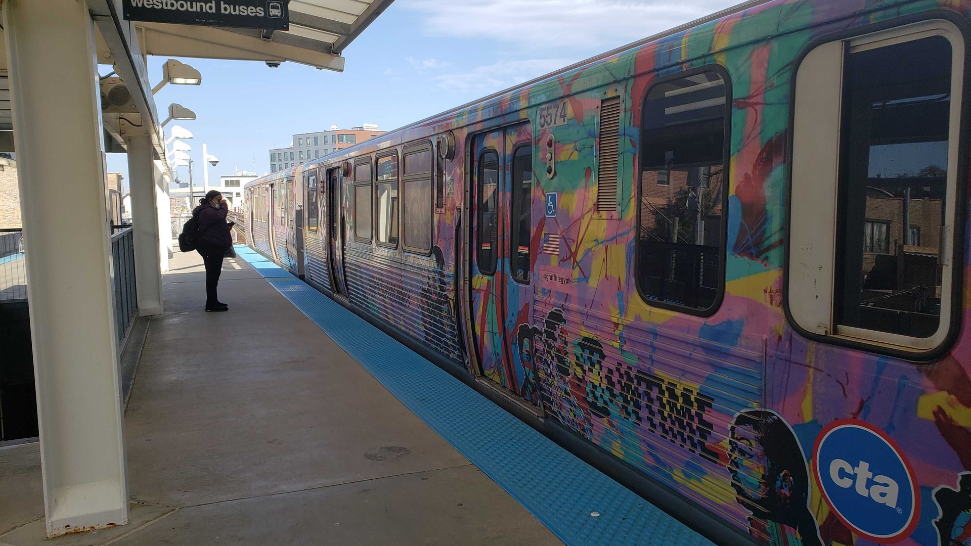 Photo of a train coming into the station.