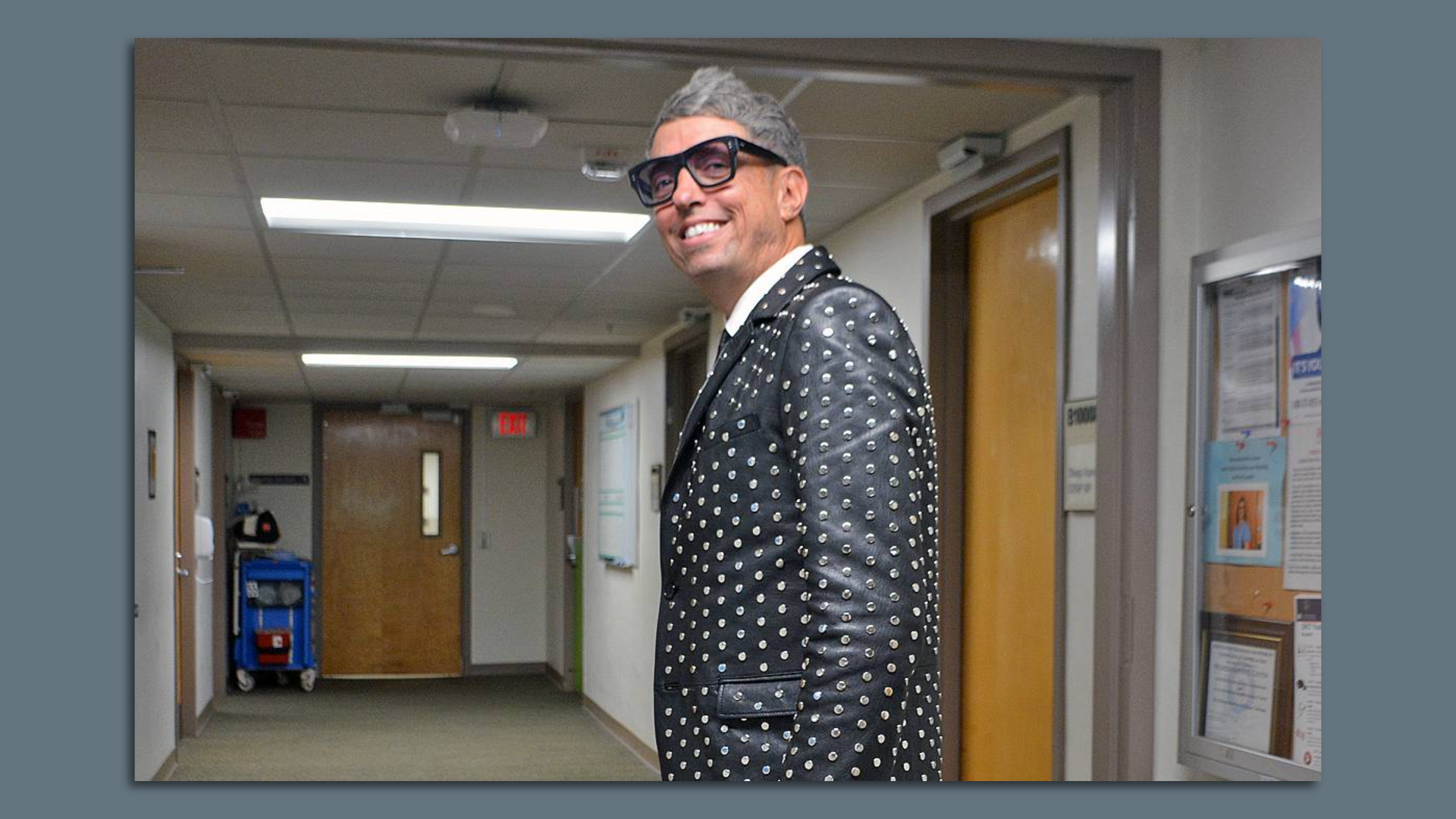 Dr. Richard Bedlack rocking a studded leather jacket