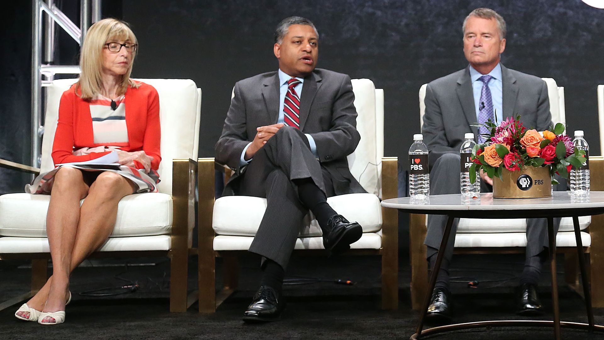 Executive Producer Paula S. Apsell, Dr. Rahul Gupta, Admiral, James "Sandy" Winnefeld, Dr. R. Corey Waller and producer Sarah Holt, of the television show "Addiction" speak.