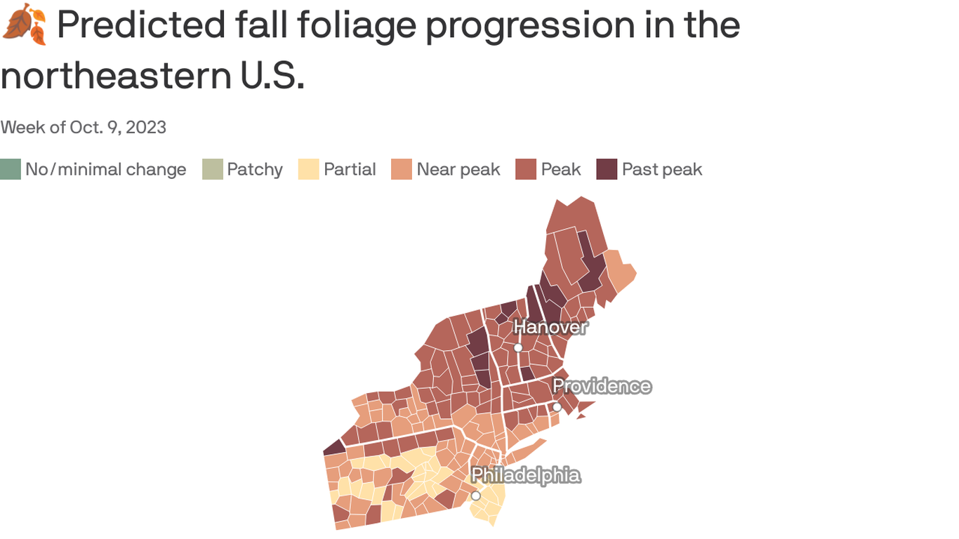 Peak fall foliage in New England Axios Boston