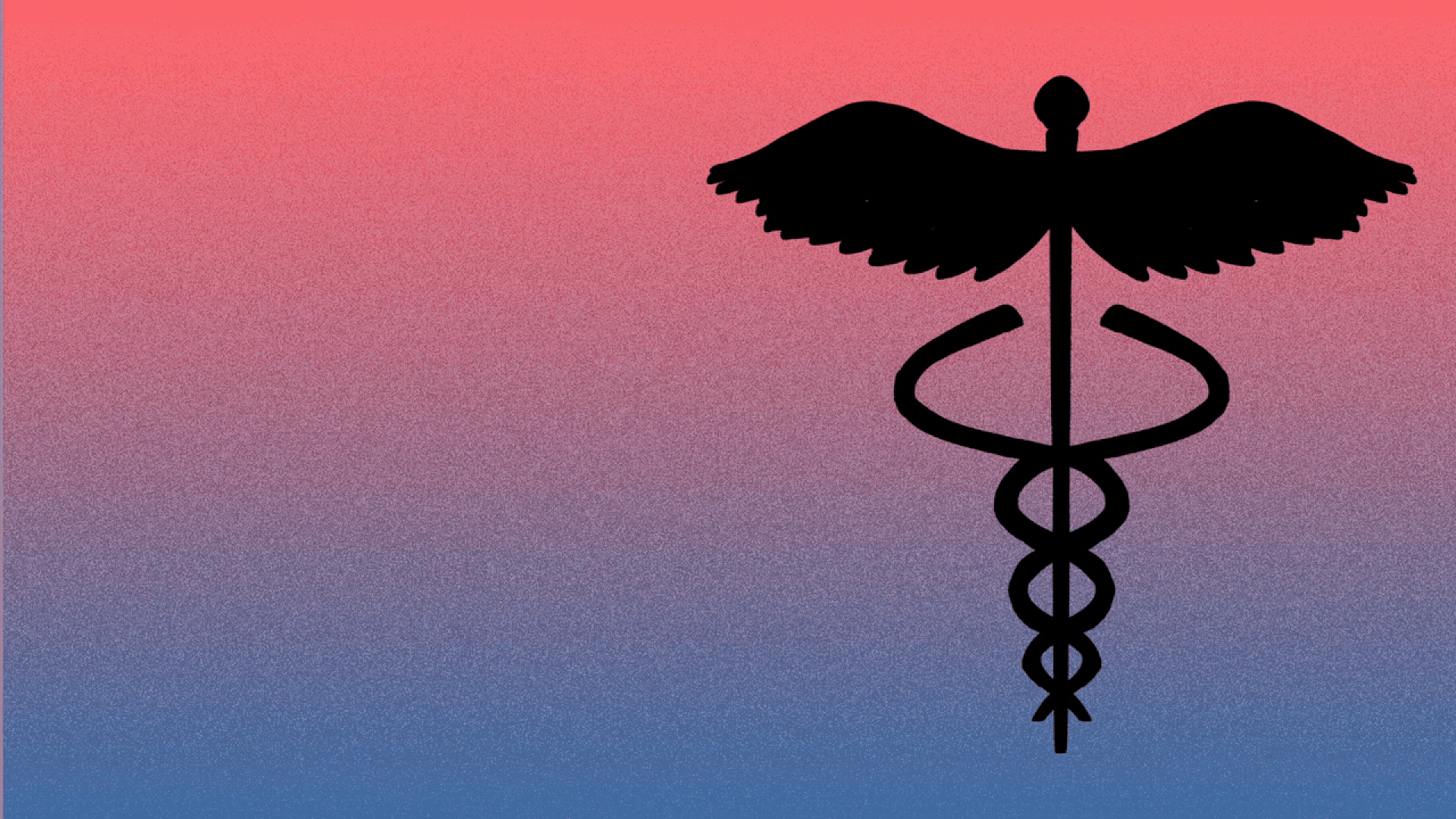 Illustration of a caduceus turning into a gavel.