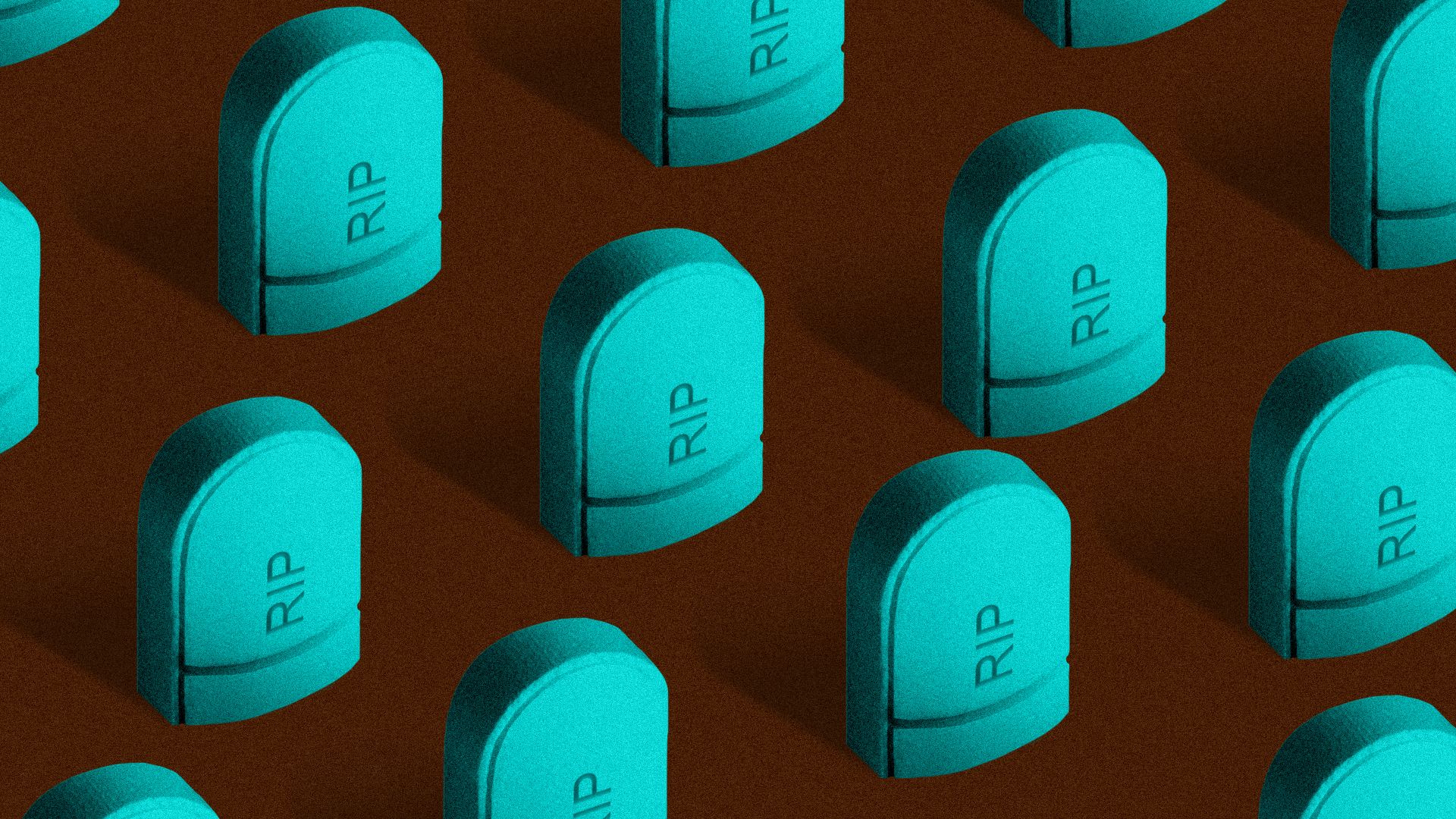 Gravestones shaped like pills.