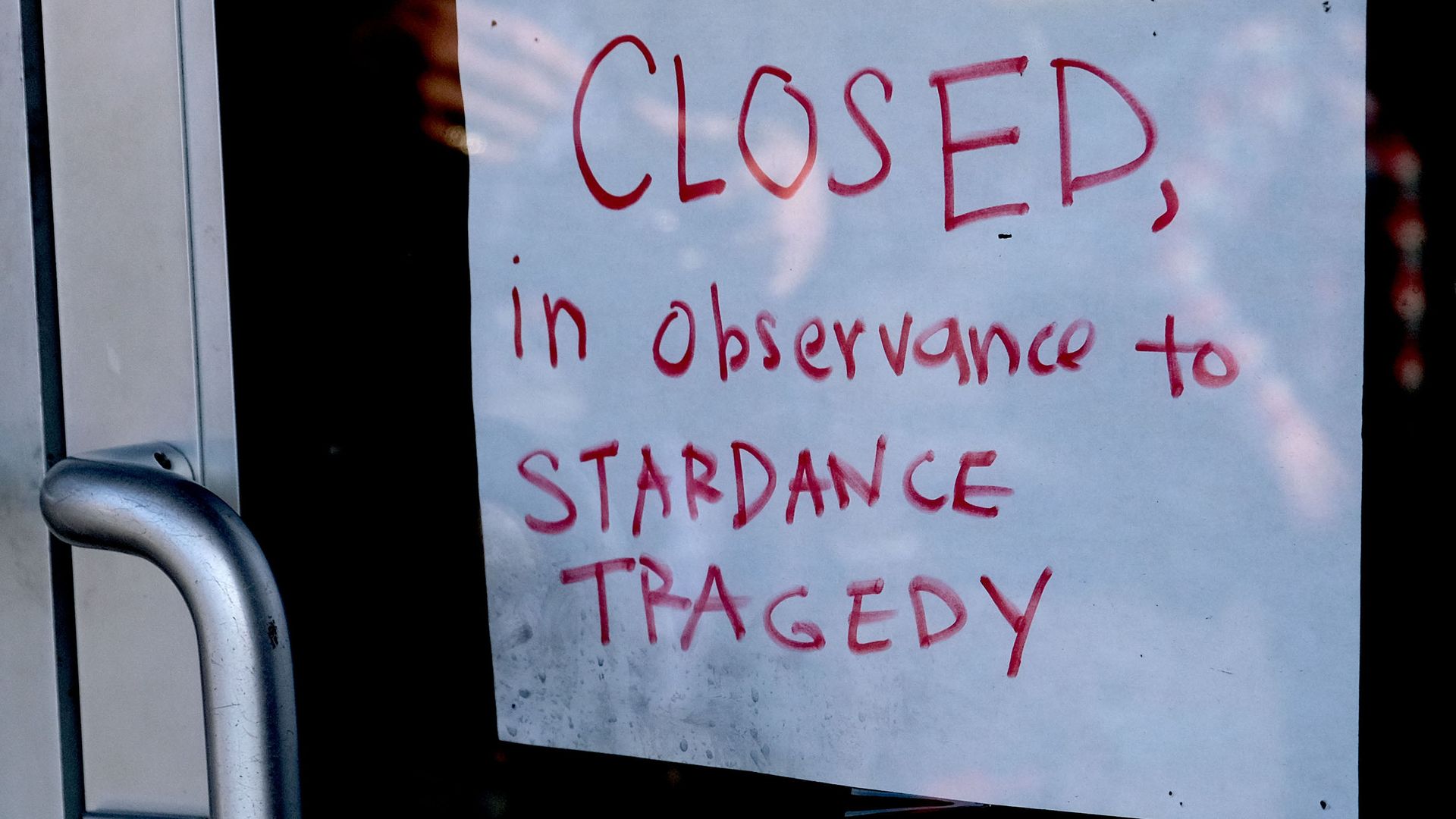 A sign on the door at Lai Lai Ballroom and Studio in Alhambra on Sunday, Jan. 2.
