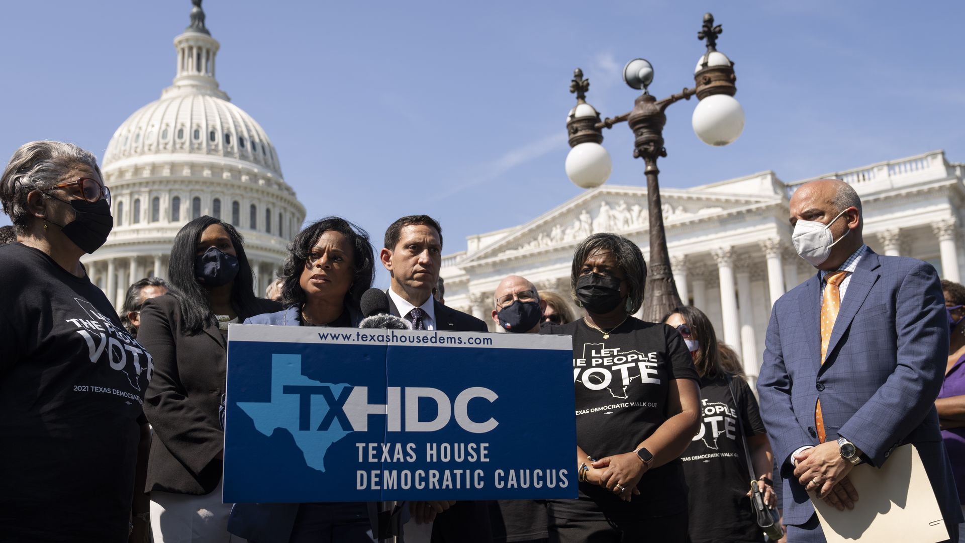 Texas Legislative Black Caucus (TxLBC) Chair Rep. Nicole Collier (D-District 95), joined by fellow Democratic Texas state representatives, speaks during a news conference