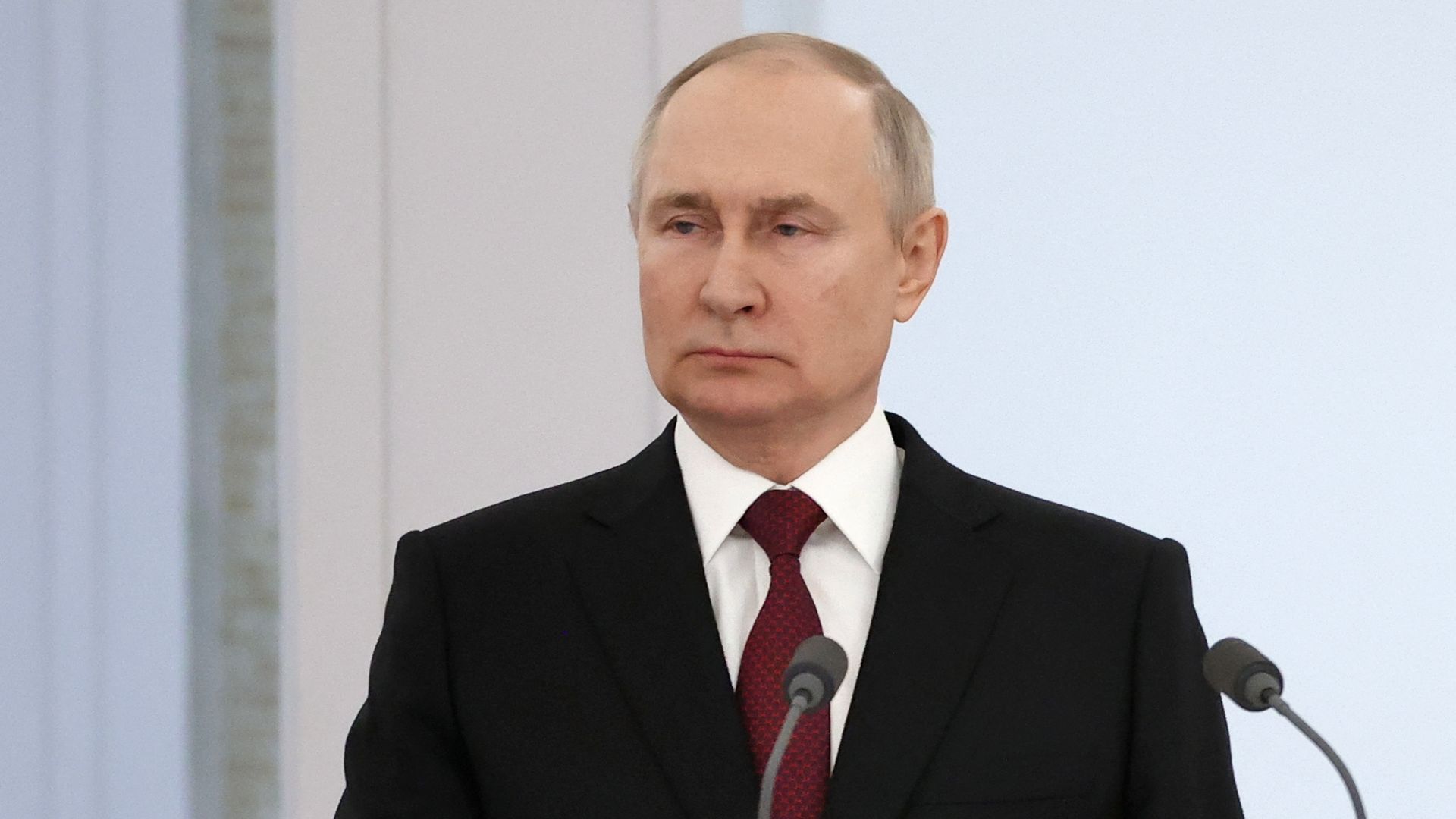 Russian President Vladimir Putin attends a ceremony.