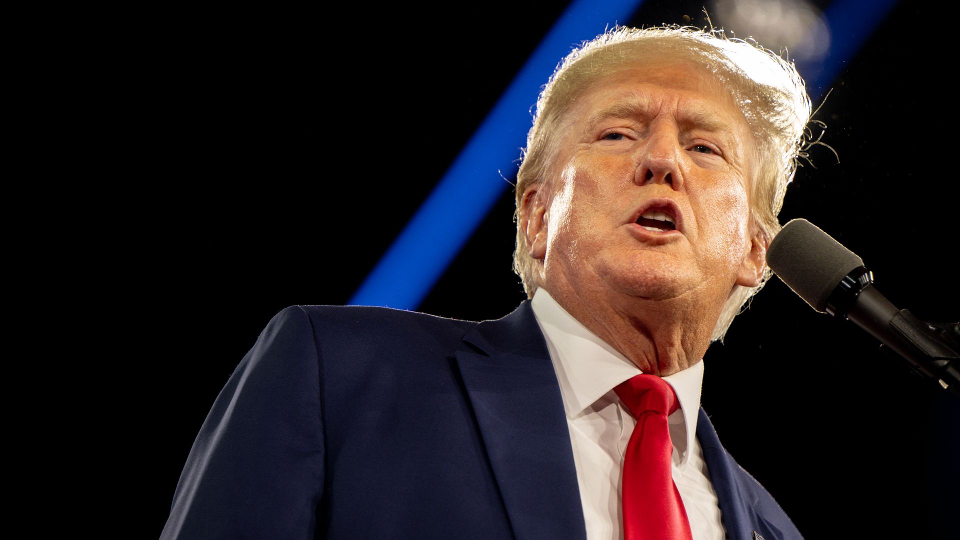 Former U.S. President Donald Trump speaks at the Conservative Political Action Conference CPAC held at the Hilton Anatole on August 06, 2022 in Dallas, Texas