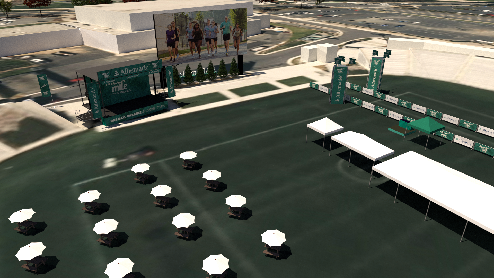 Meck Mile course rendering. Rendering: Courtesy of Charlotte Sports Foundation