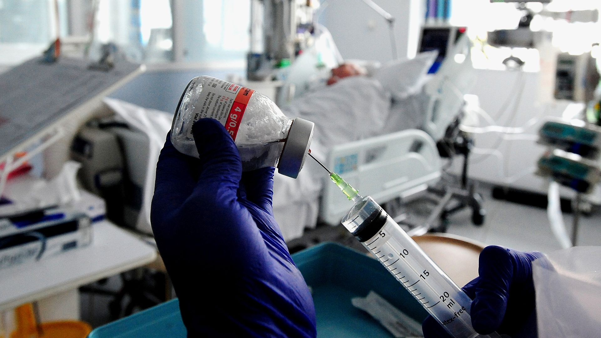 A generic drug being administered in a hospital.
