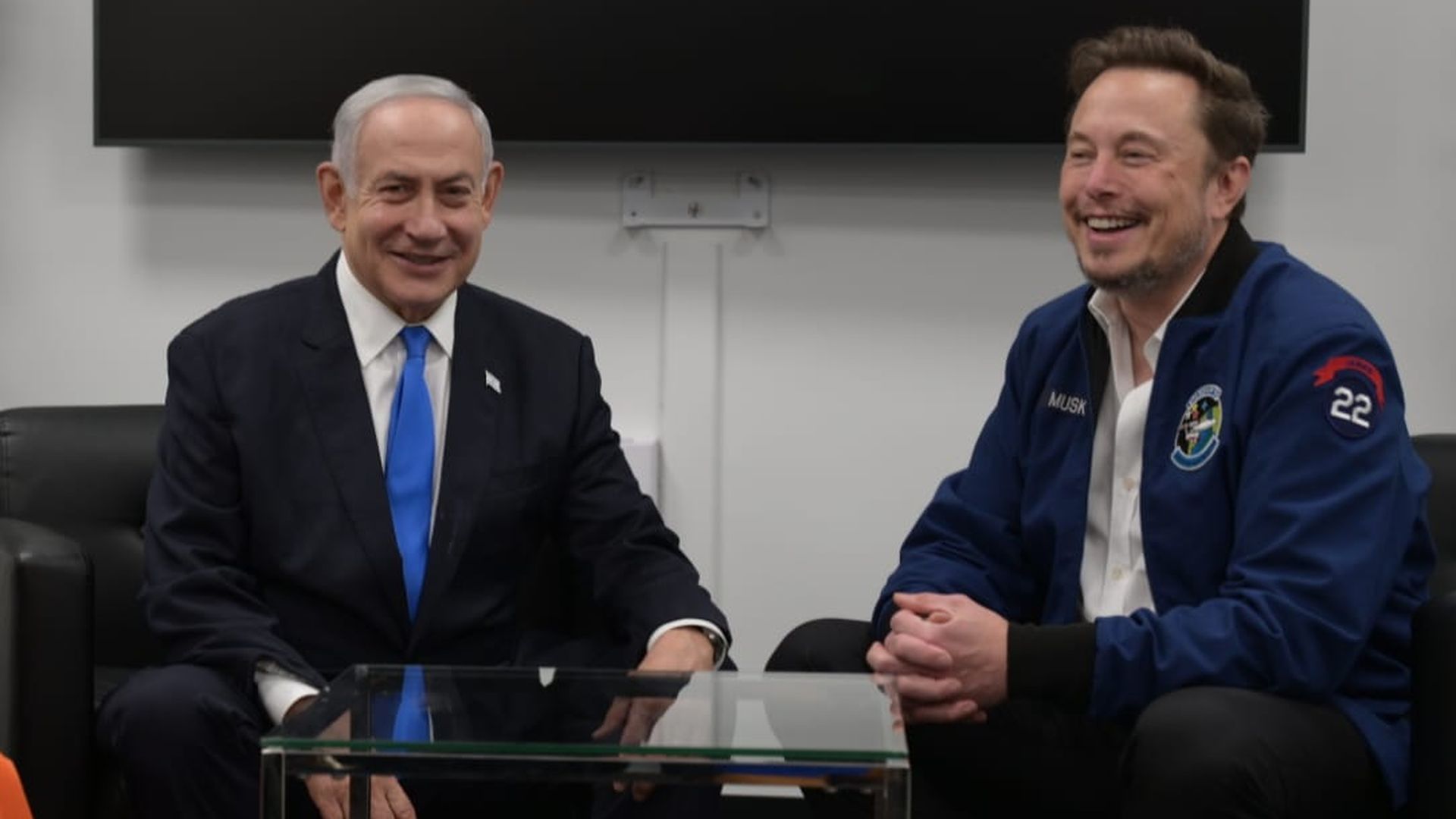 Israeli Prime Minister Benjamin Netanyahu and Elon Musk.