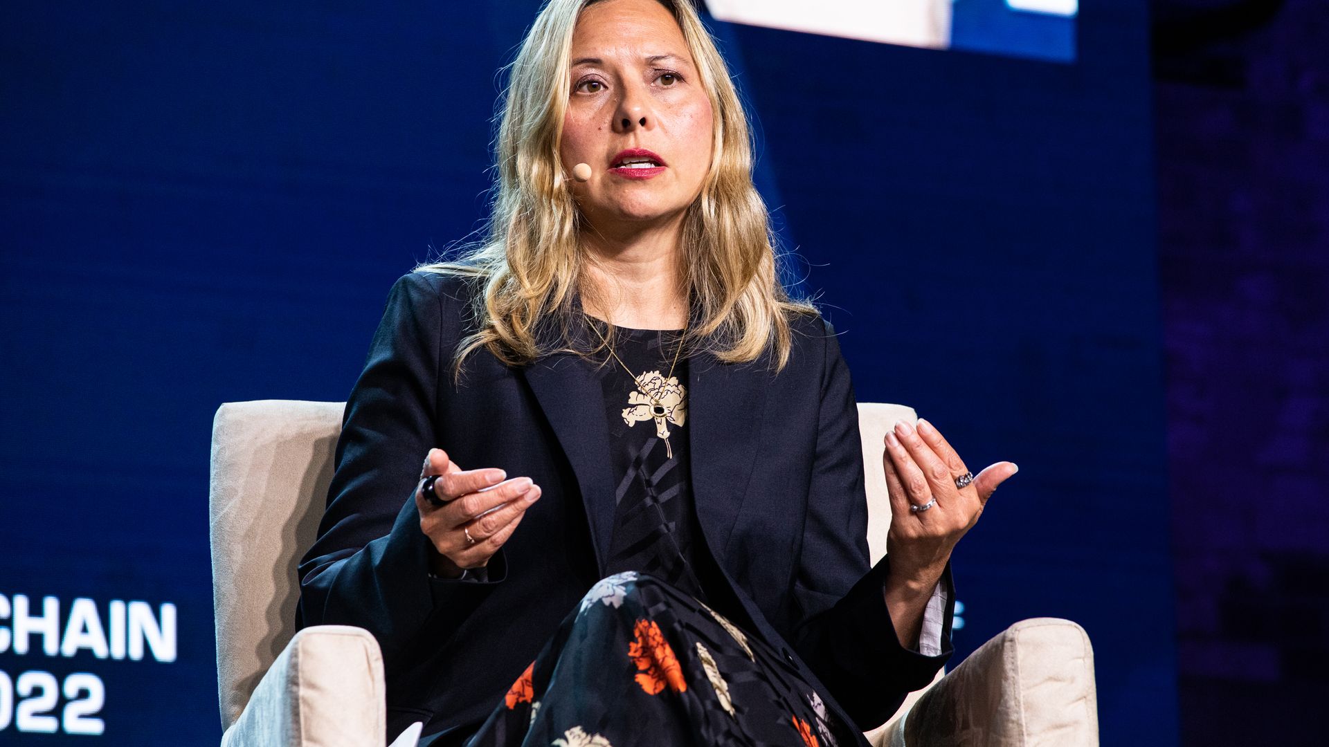 The CFTC's Christy Goldsmith Romero speaks during the 2022 DC Blockchain Summit.