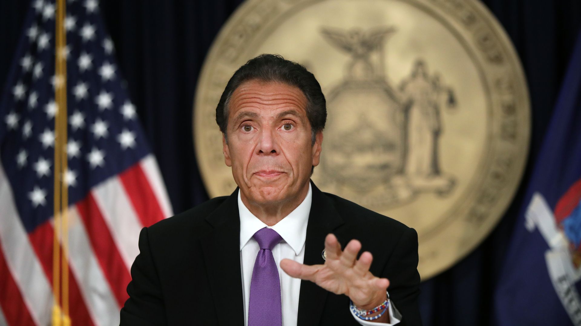 New York state Gov. Andrew Cuomo speaks at a news conference 