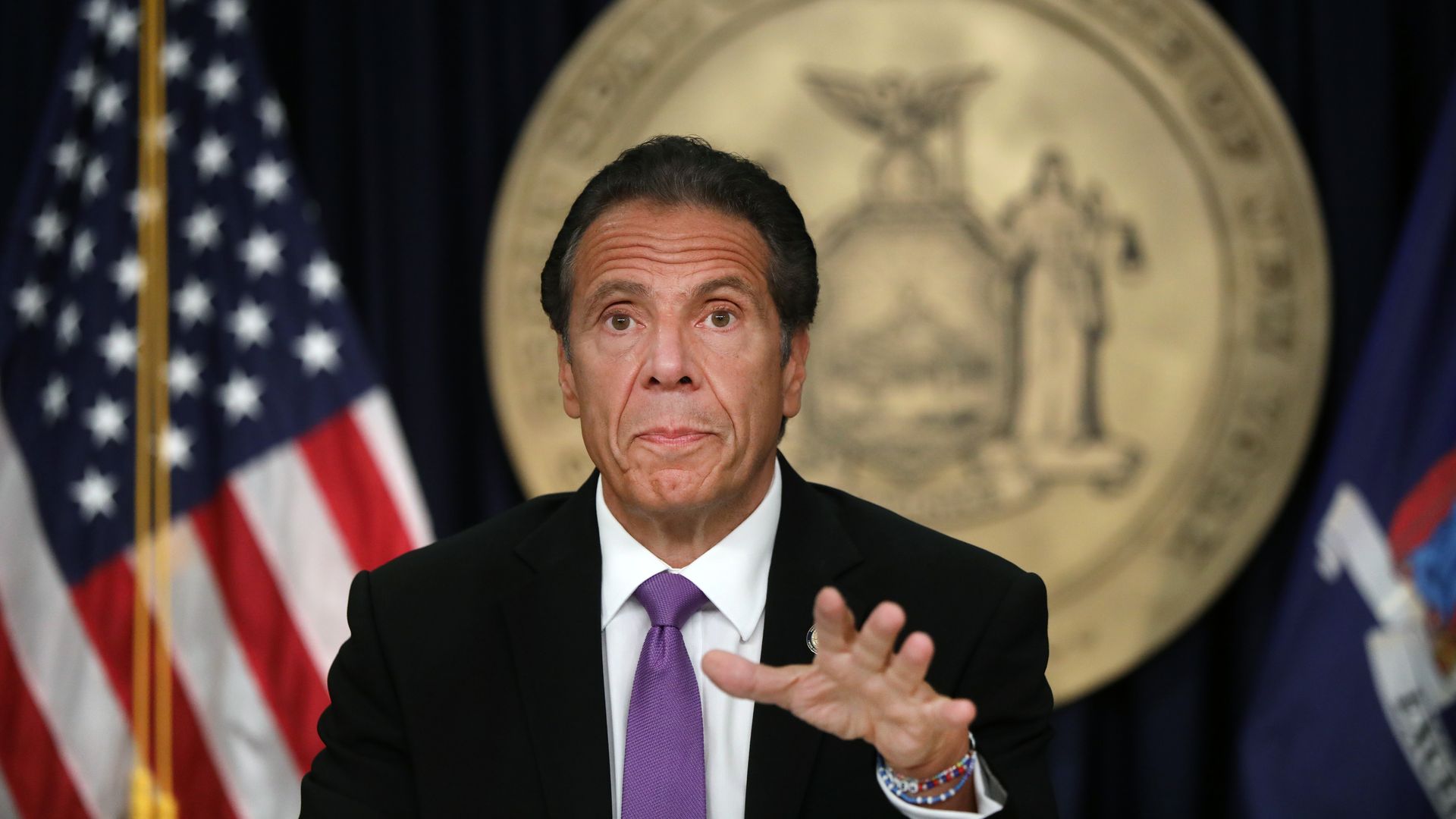 New York state Gov. Andrew Cuomo speaks at a news conference