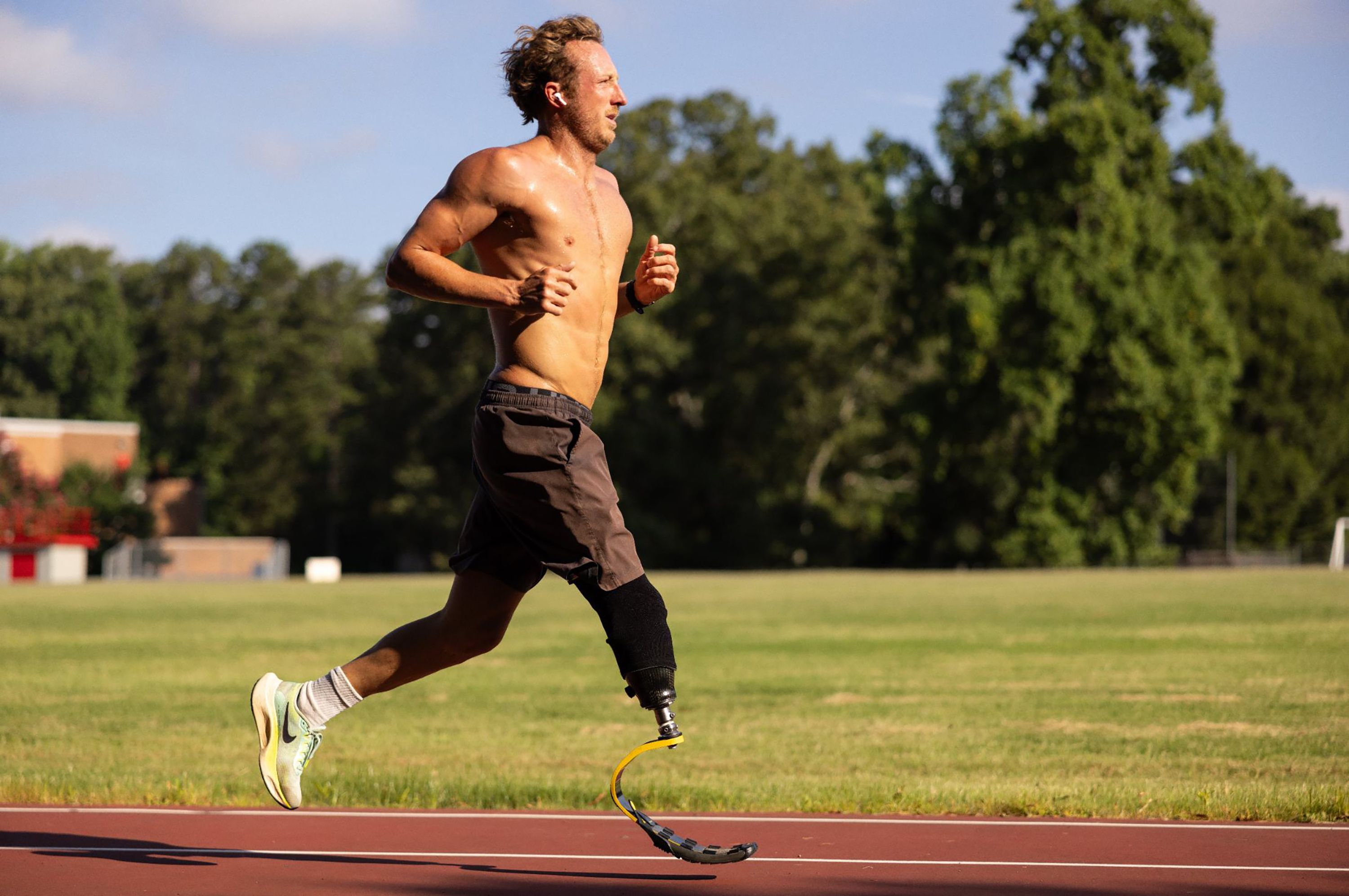 Carson Clough running. Khadejeh Nikouyeh/The Charlotte Observer/Tribune News Service via Getty Images