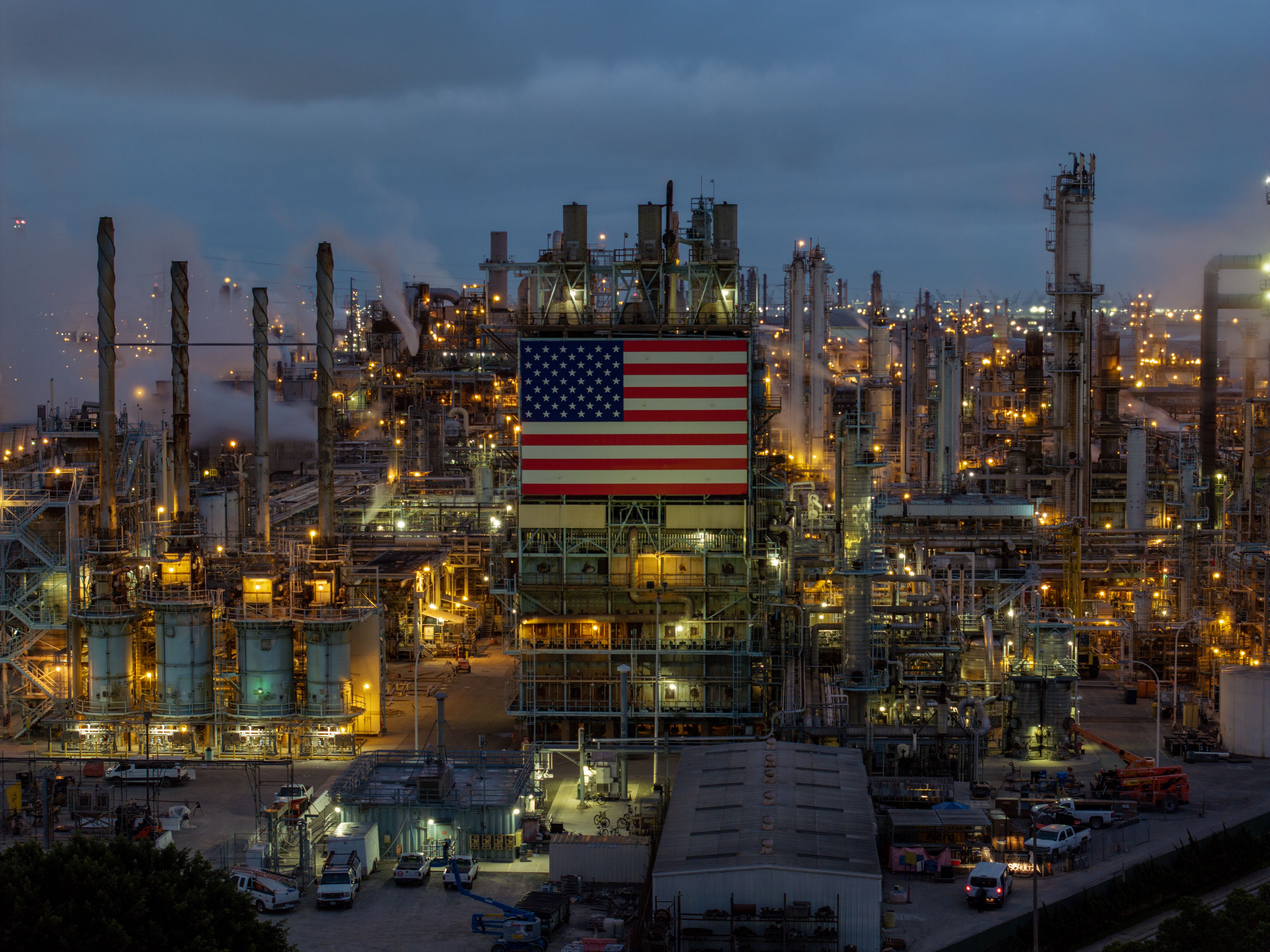 An aerial view of Marathon Petroleum Corp's Los Angeles Refinery taken Tuesday. Photo: David McNew/Getty Images