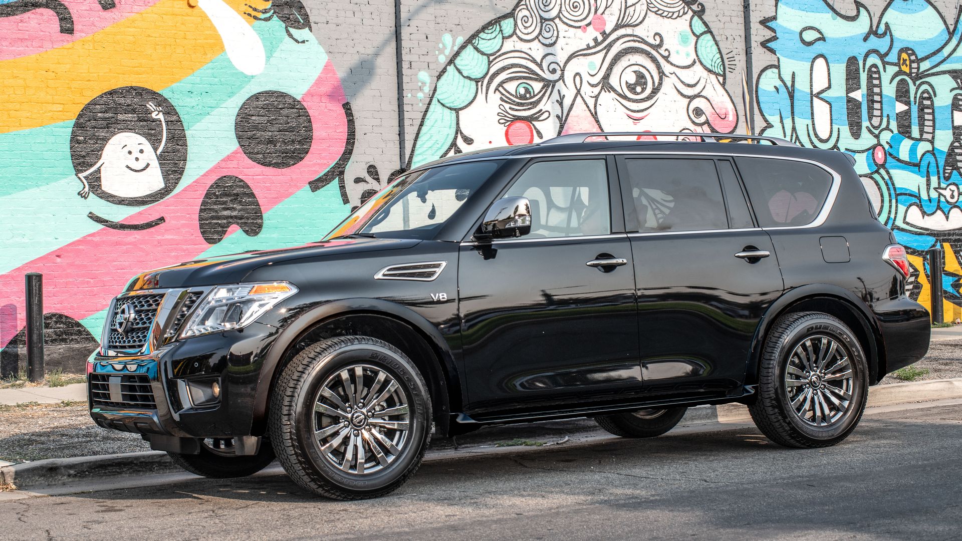 photo of 2019 Nissan Armada SUV in front of a mural