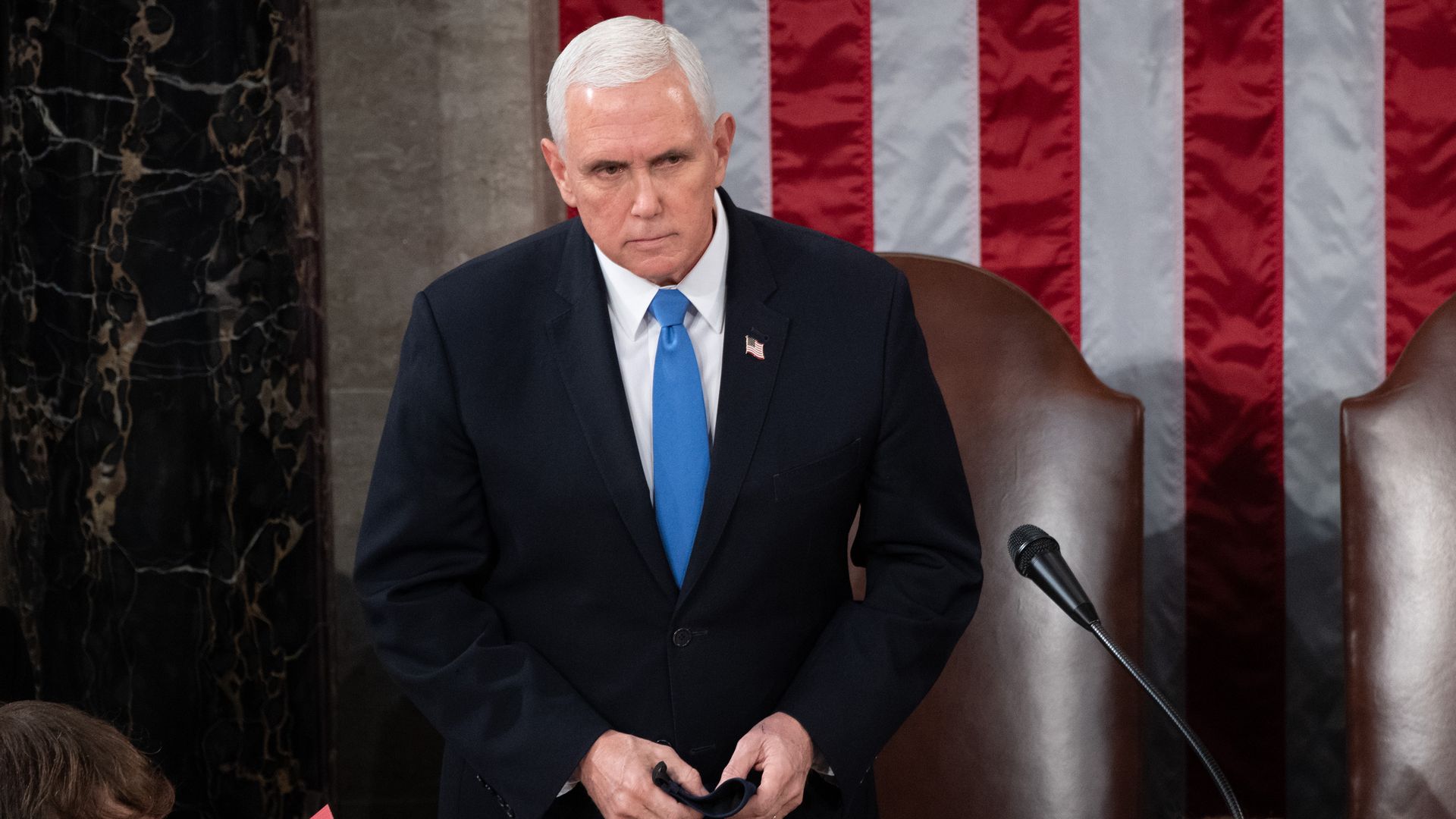 Vice President Pence presiding over a joint session of Congress on Jan. 6.