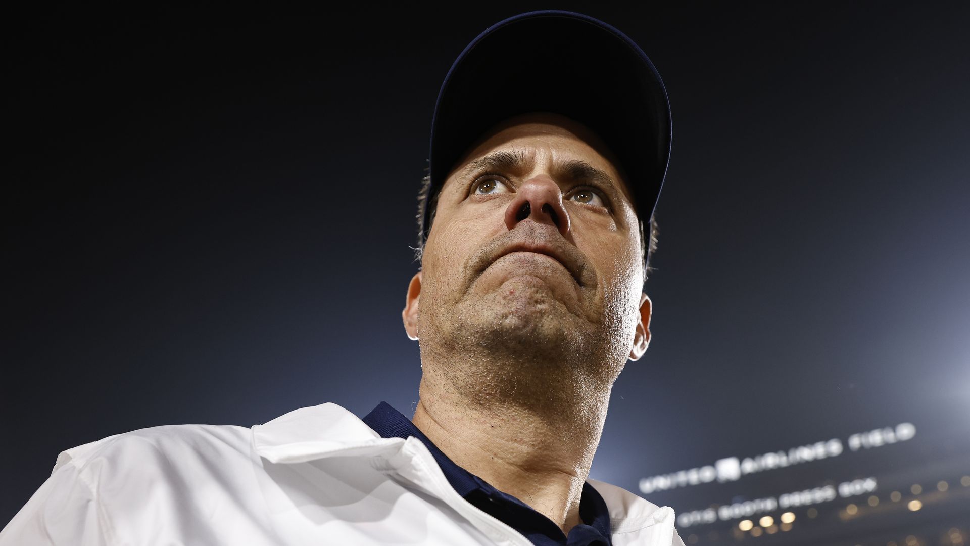 Arizona Wildcats football head coach Jedd Fisch looks on after losing a game