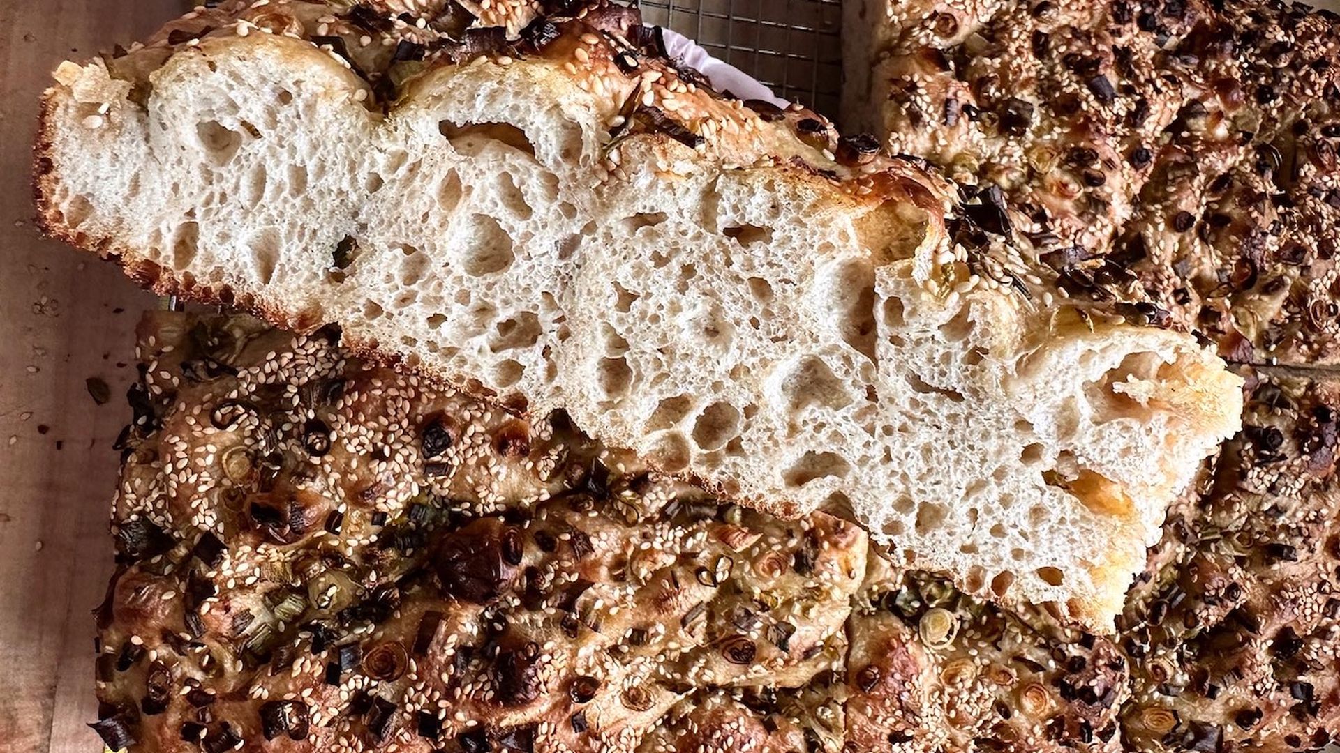 Scallion-sesame focaccia from Capitol Jill Baking 