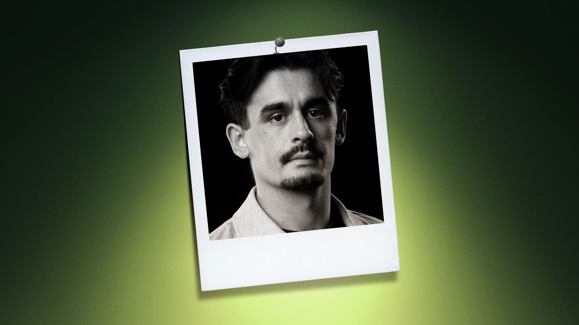 Photo illustration of Carolina Hurricanes player Seth Jarvis in a polaroid photo