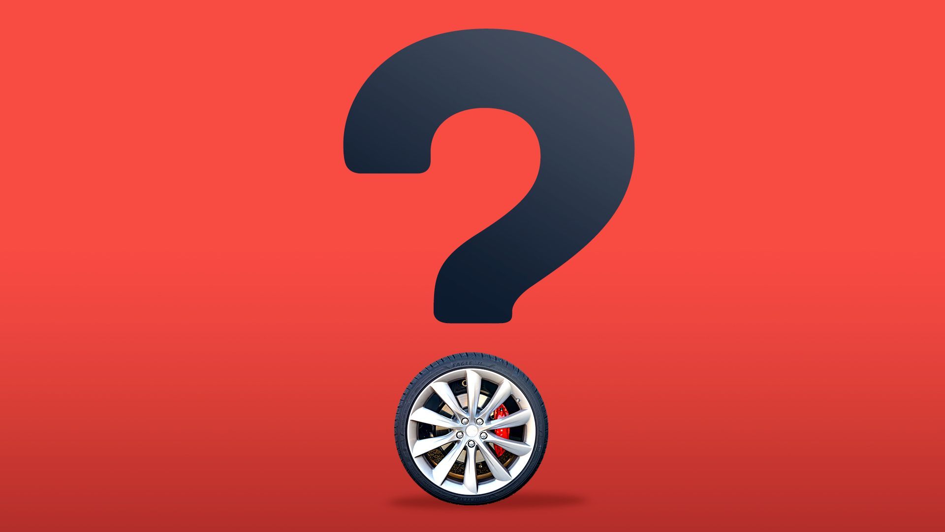 Illustration of a question mark made with a car tire