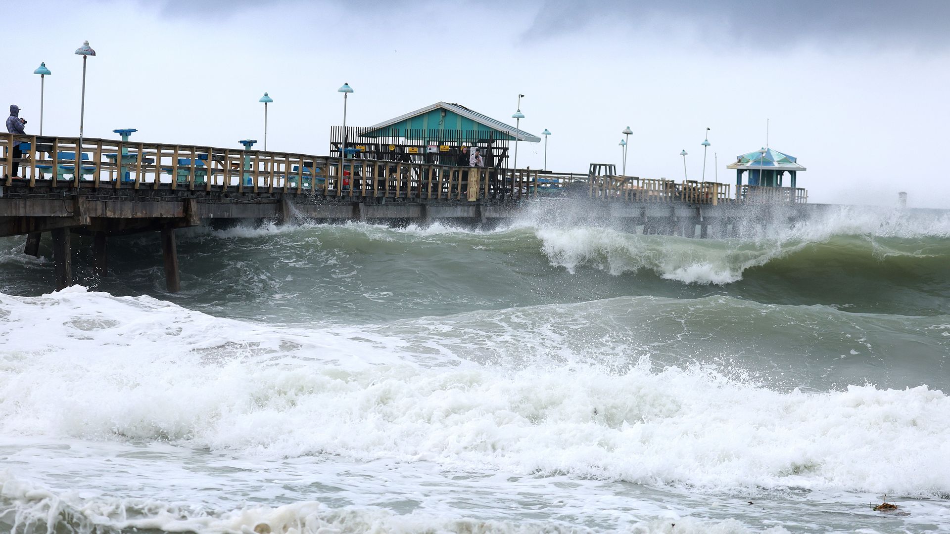 High waves from Tropical Storm Nicole in Fort Lauderdale, Florida. 