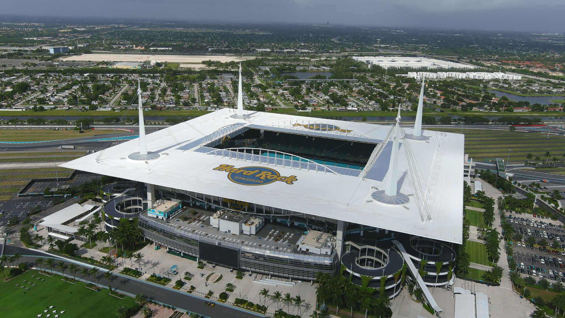 Aerial view of Hard Rock Stadium
