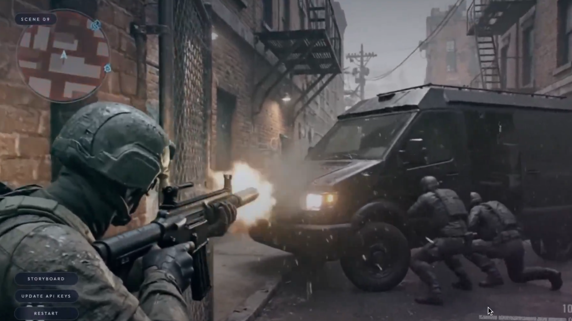 A shot from a created video game. Photo credit: Matt Shumer/X