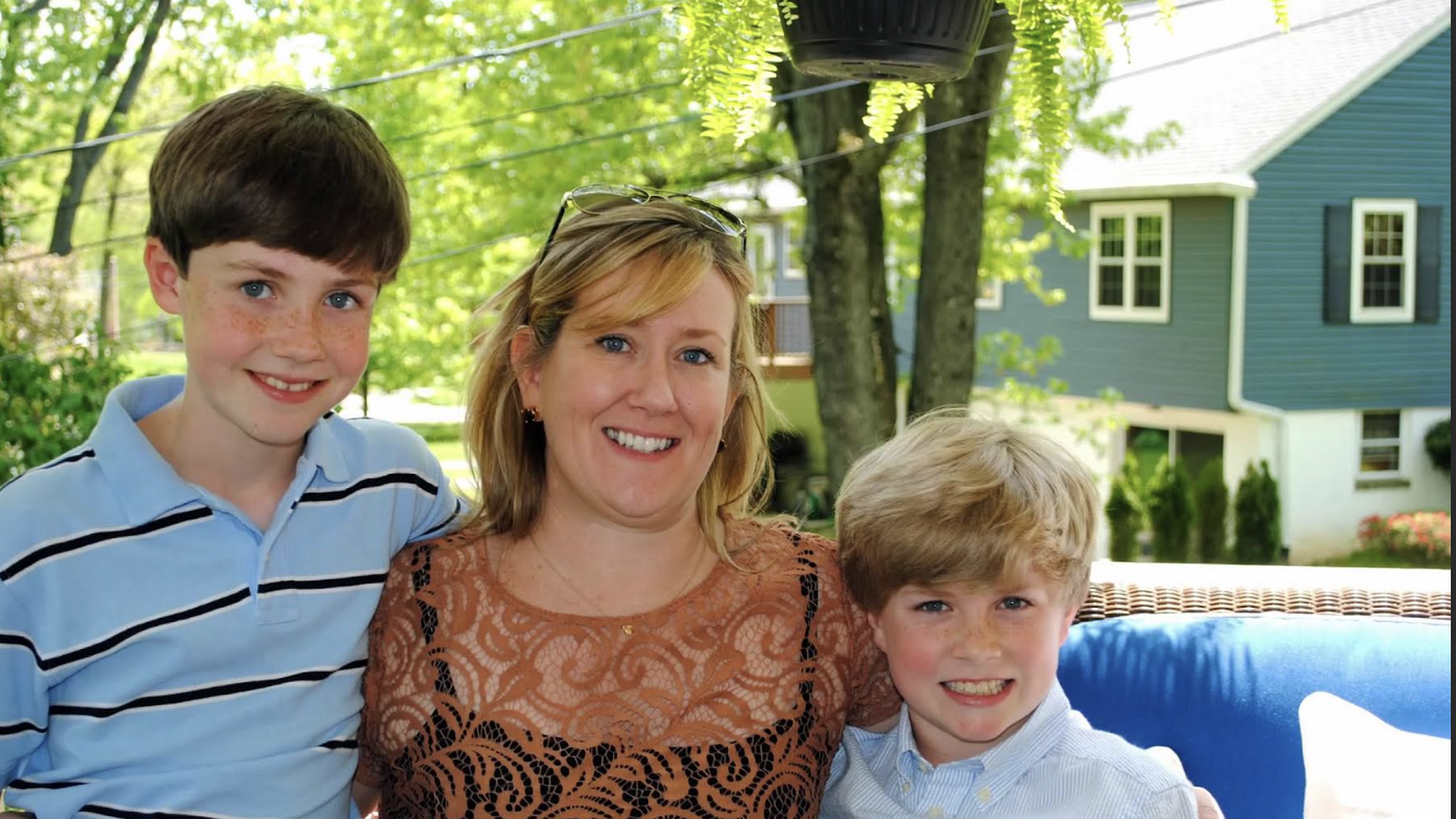Jen Gallagher, middle, with her nephews, Andrew Duffy, left, and Will Gallagher III.