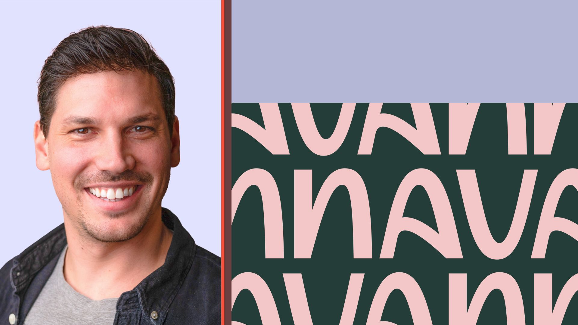 Photo illustration of Michael Sindicich collaged with the Navan logo.