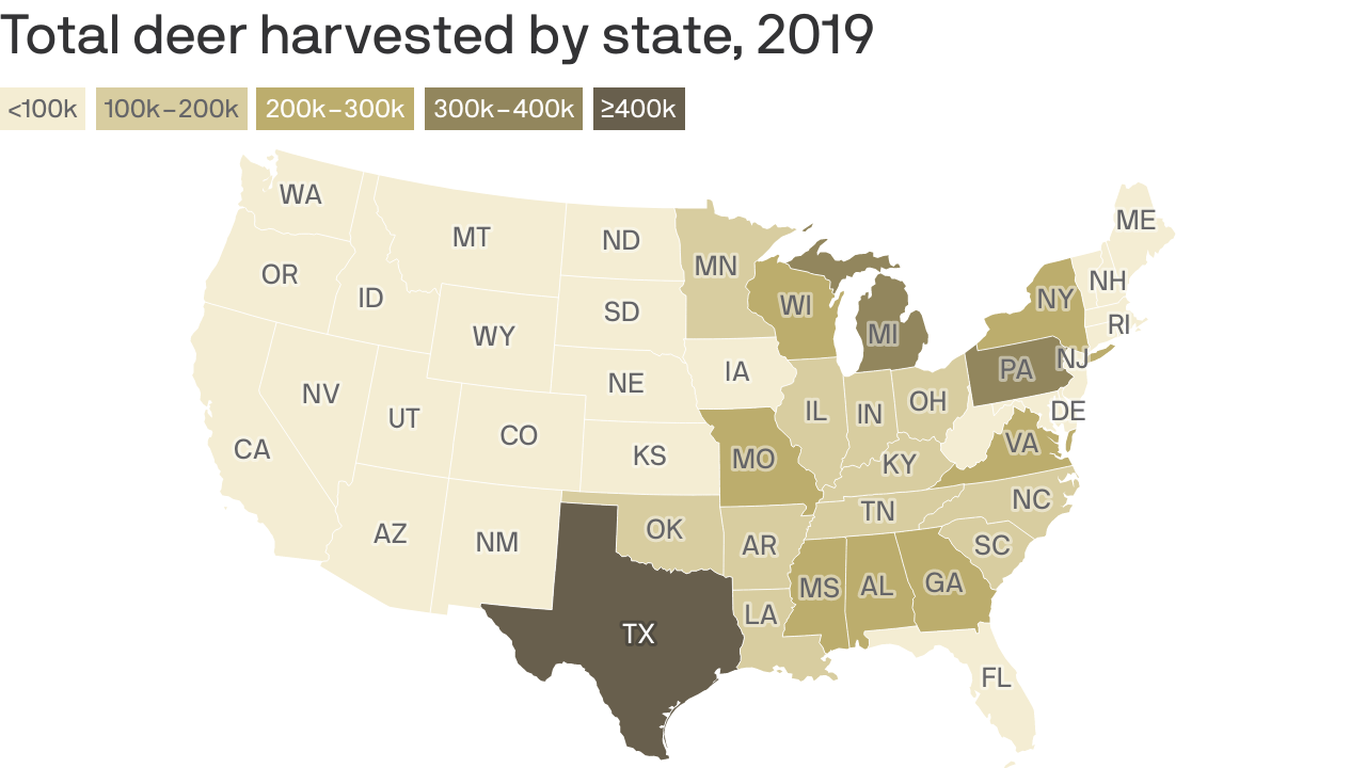 Mapped How Minnesota's deer harvest compares Axios Twin Cities