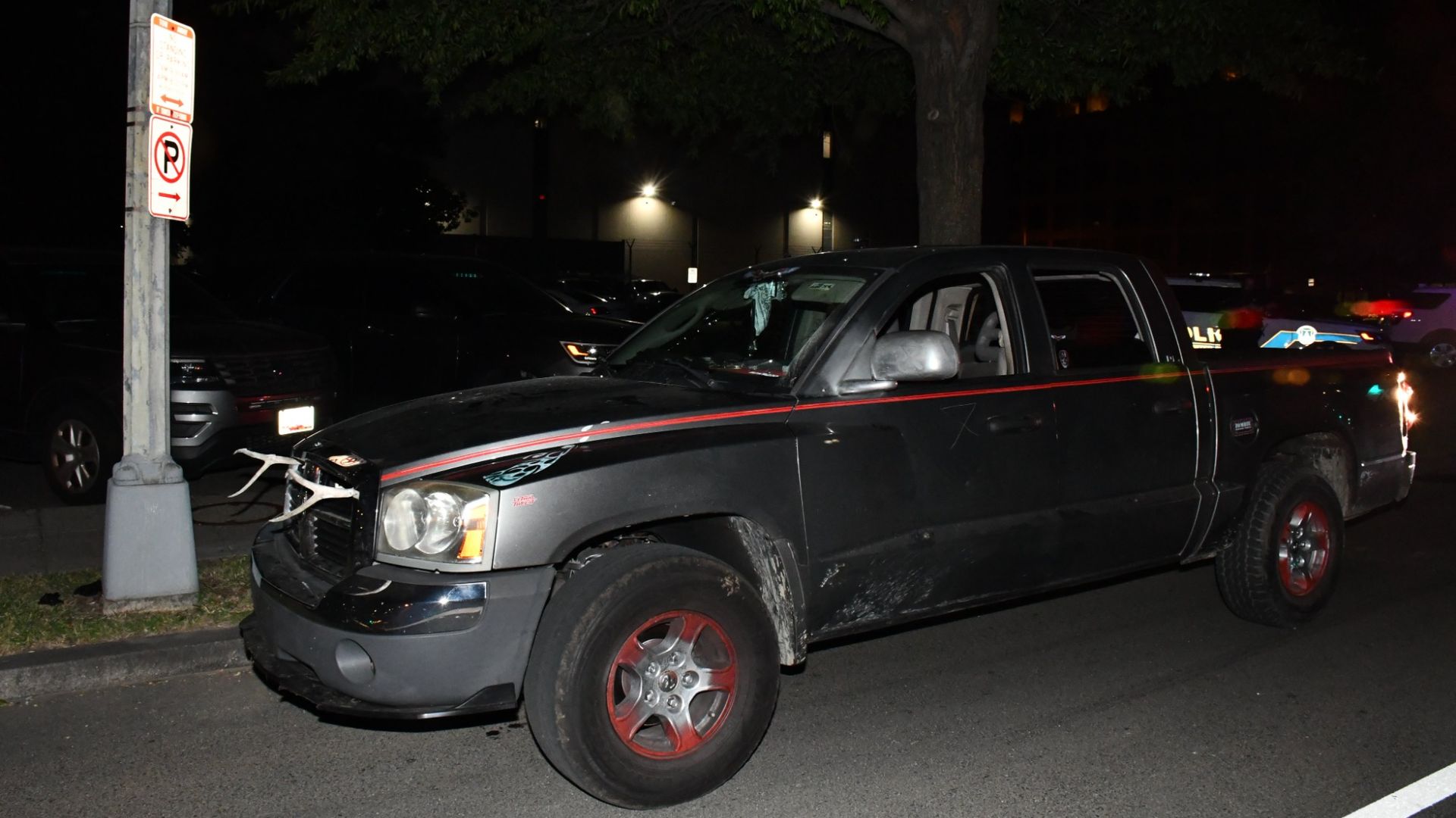 A photo released by U.S. Capitol Police shows a truck belonging to a California man arrested in Washington, D.C.