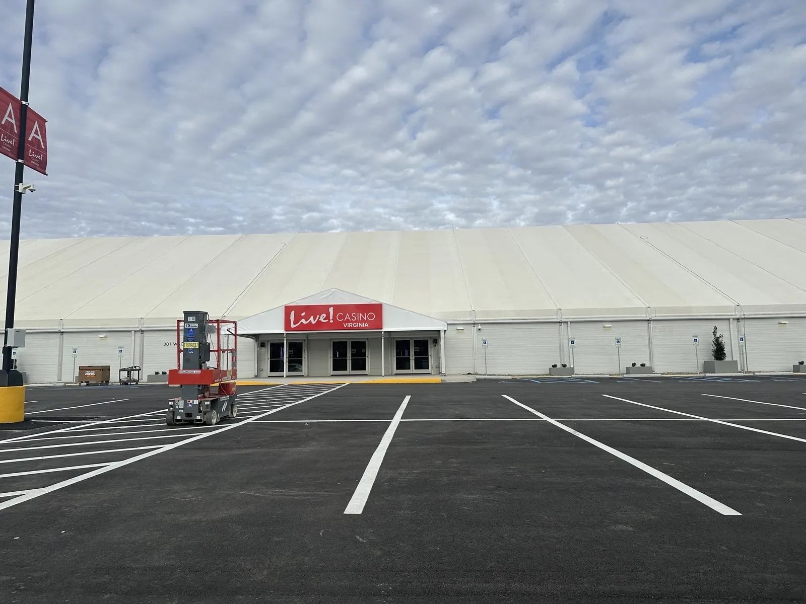 the outside of a tent casino