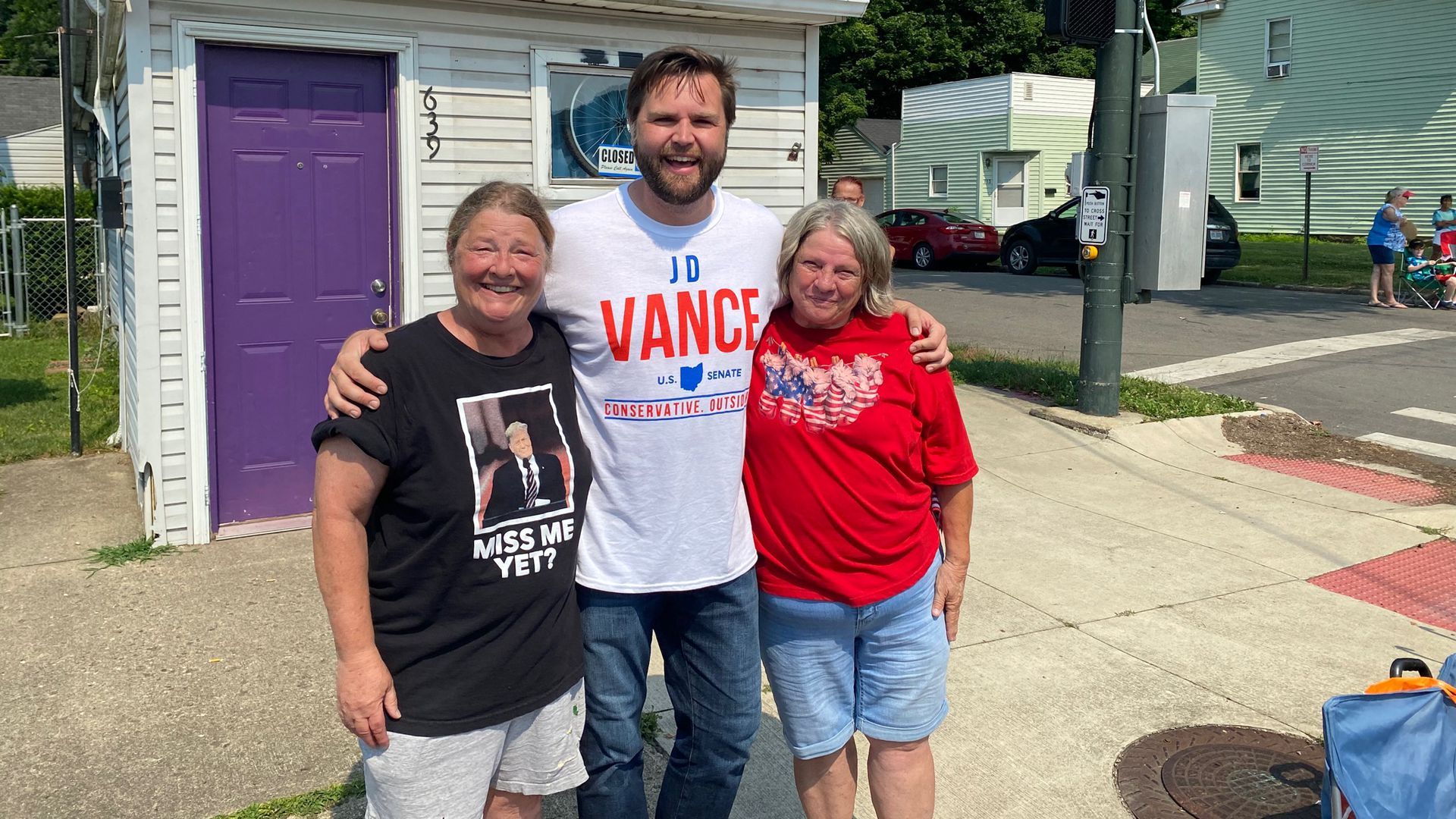 JD Vance with Trump supporters