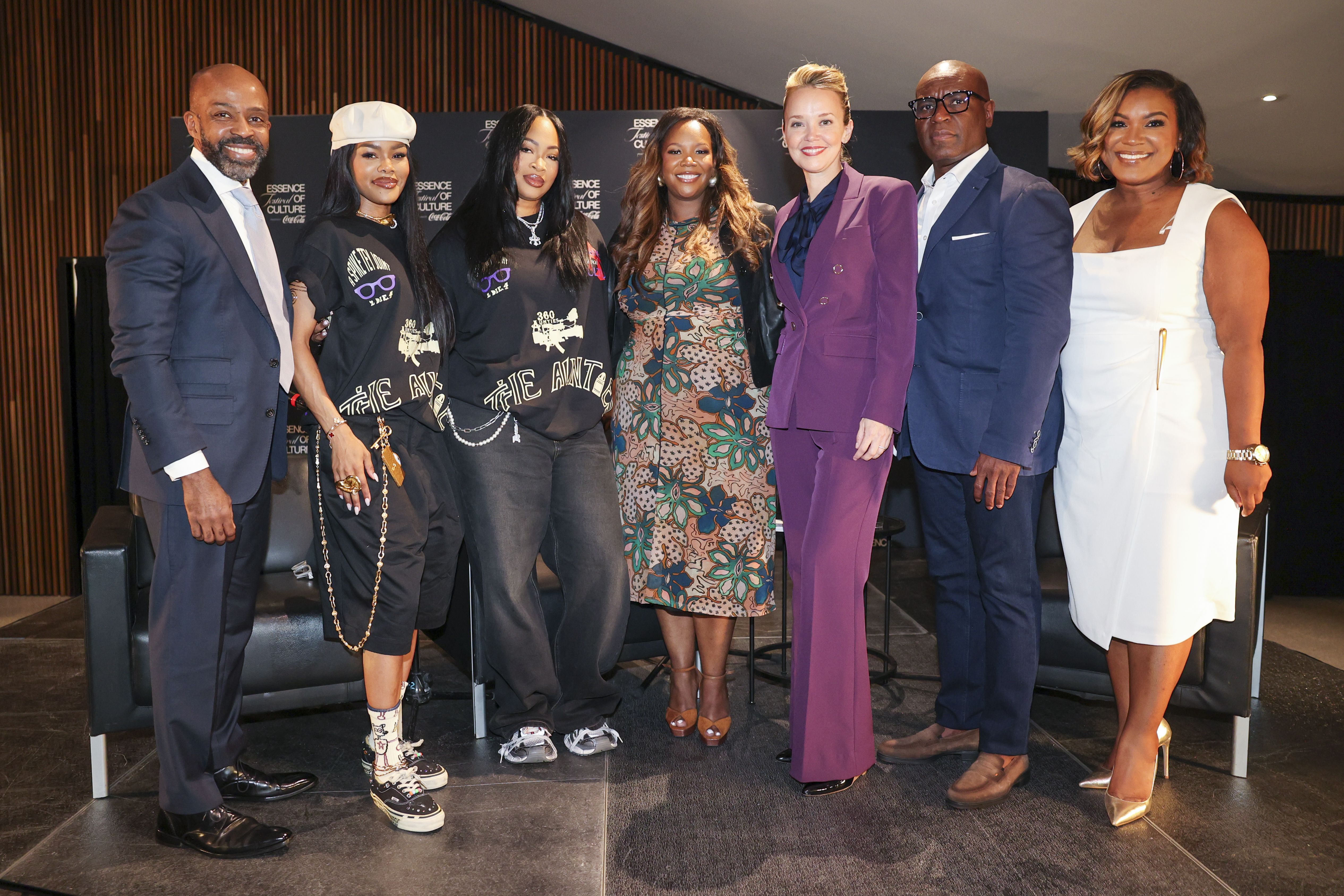 Image shows Alphonso David, Teyana Taylor, Courtney Coco Gilbert, Amanda Butler, Mayor Helena Moreno, Kirk McDonald and Makesha Judson.