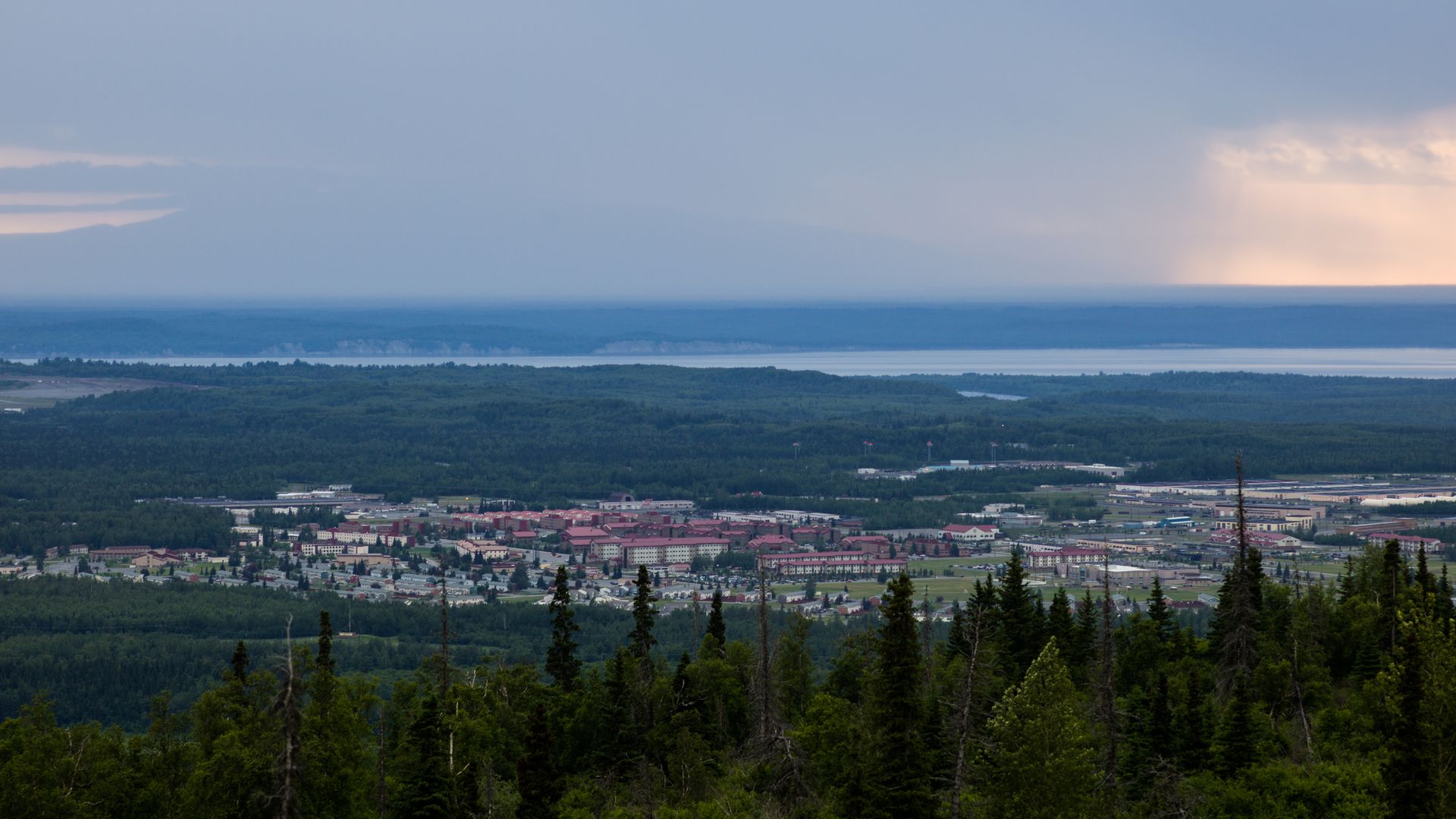 Joint Base Elmendorf-Richardson in Anchorage, Alaska, as seen from Arctic Valley. 