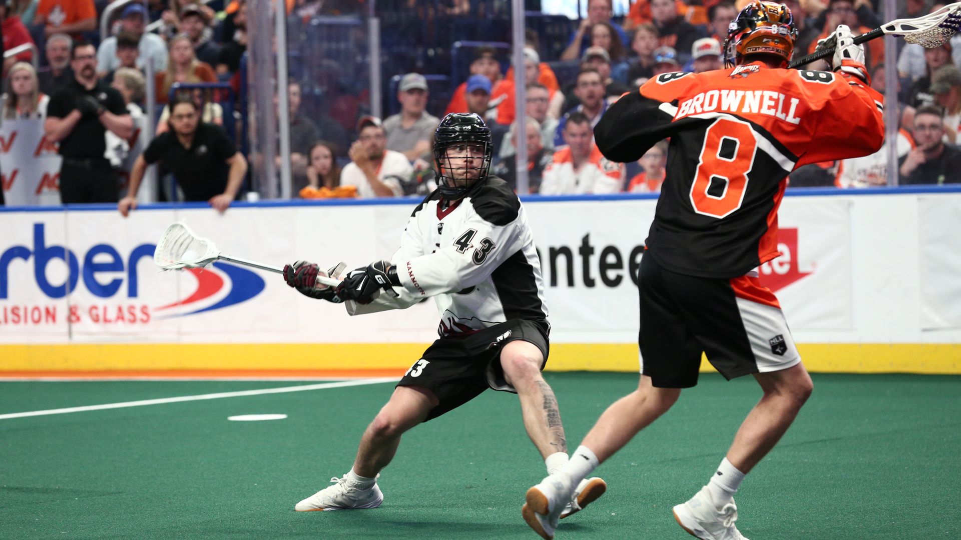 The Colorado Mammoth's Tyson Gibson shoots in Game 1 of the NLL Finals against the Buffalo Bandits. Photo courtesy of NLL