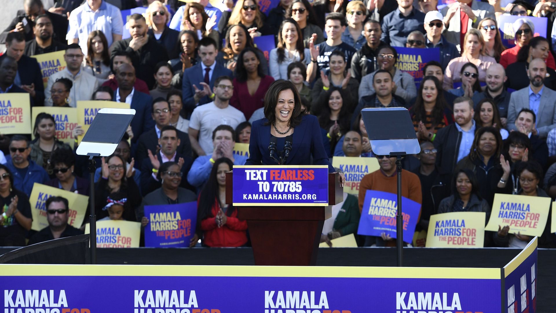 Kamala Harris at a rally.