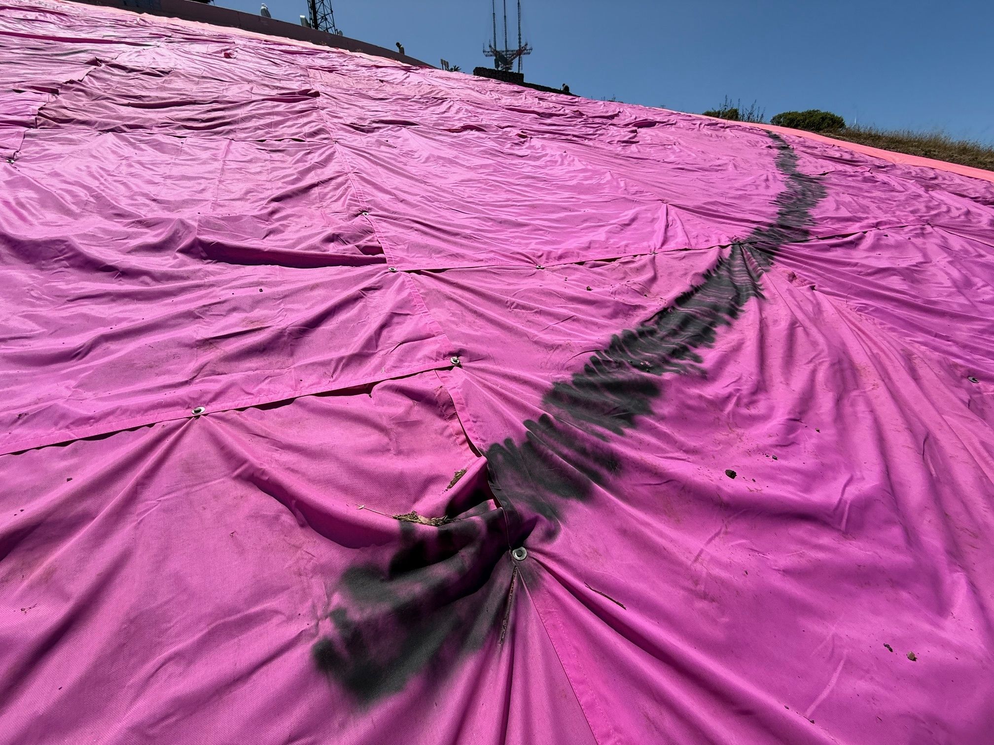 The vandalism on the Pink Triangle. (Photo courtesy of Patrick Carney)