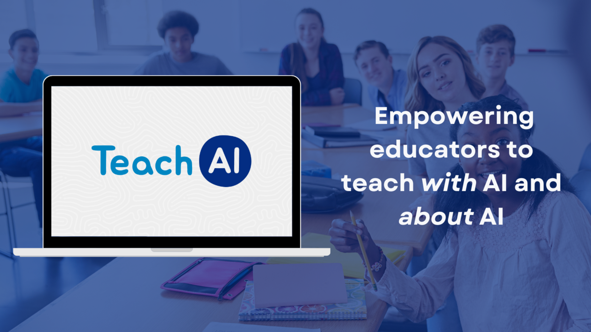 A promotional image for TeachAI