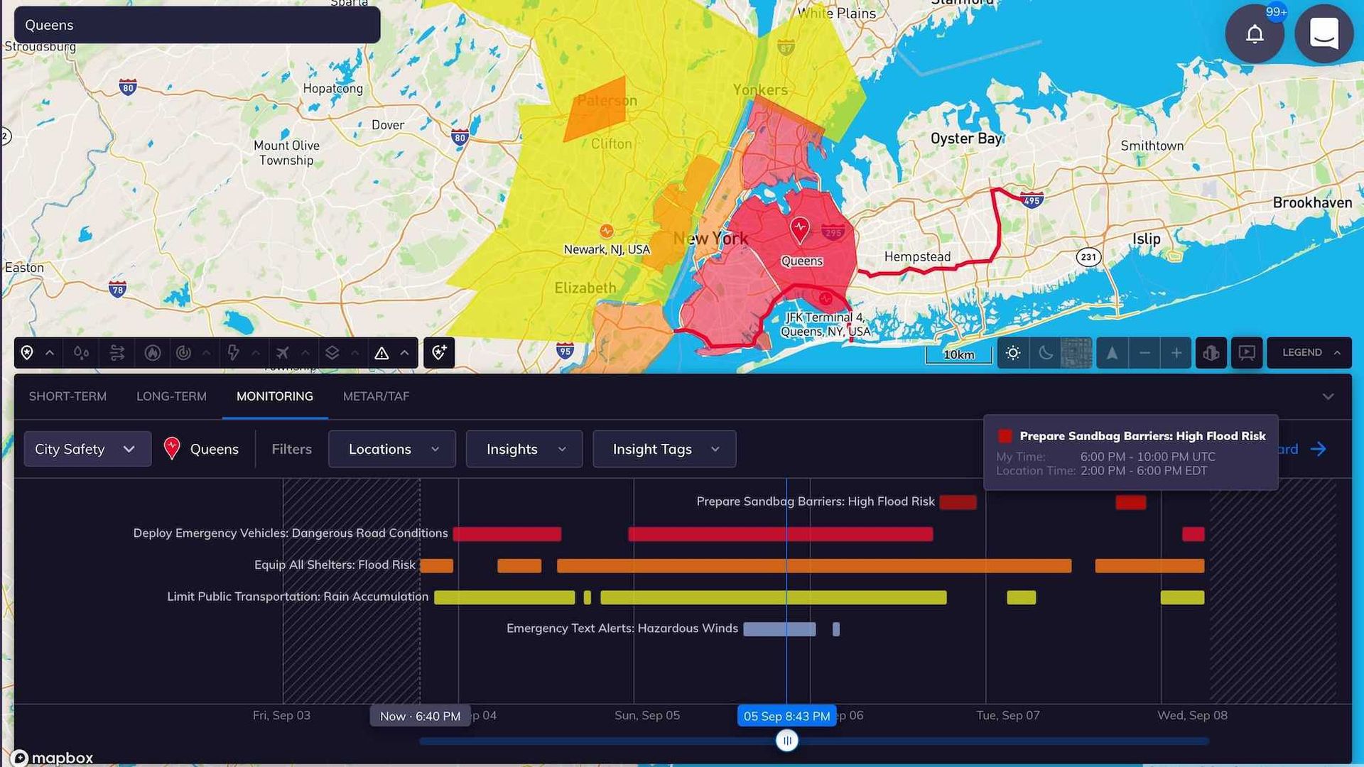 Image of a computer model for predicting floods in New York City.