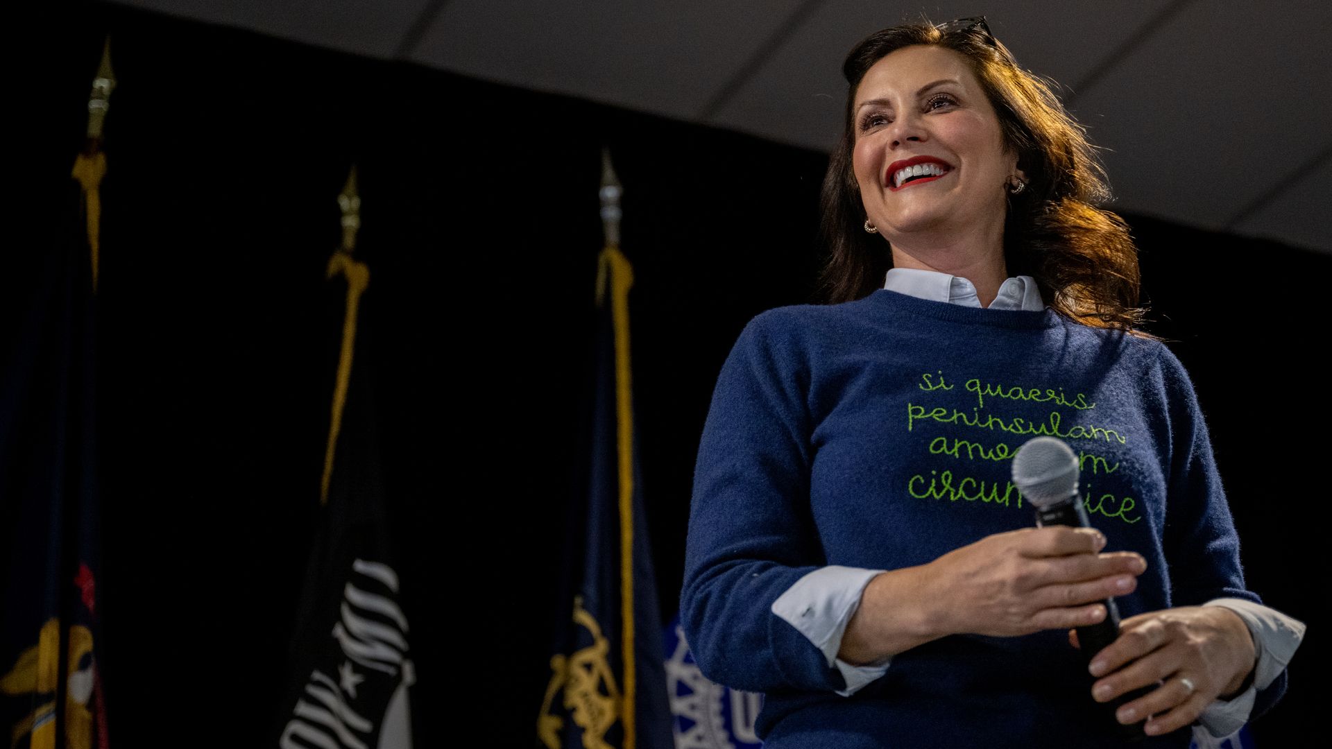 Michigan Governor Gretchen Whitmer speaks at a campaign event.