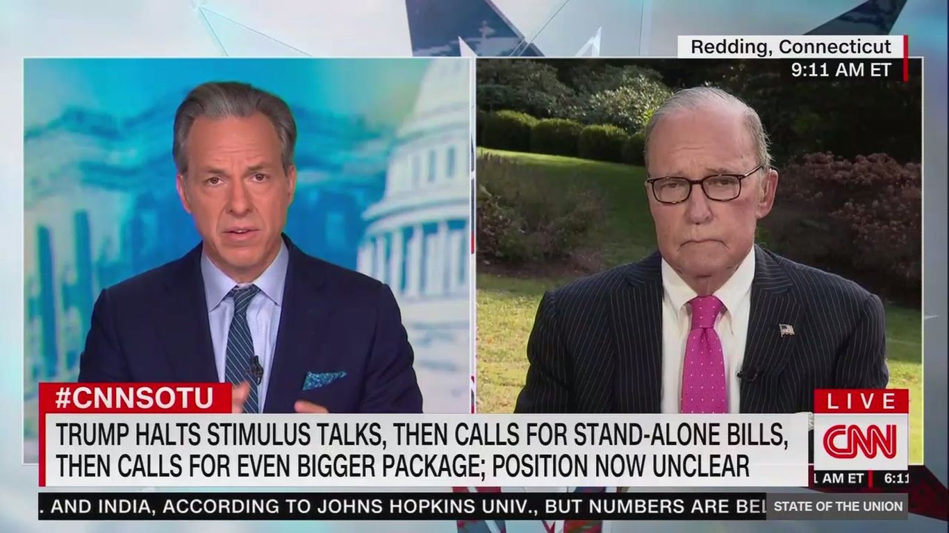 Kudlow says Trump may offer larger stimulus than Democrats' proposal