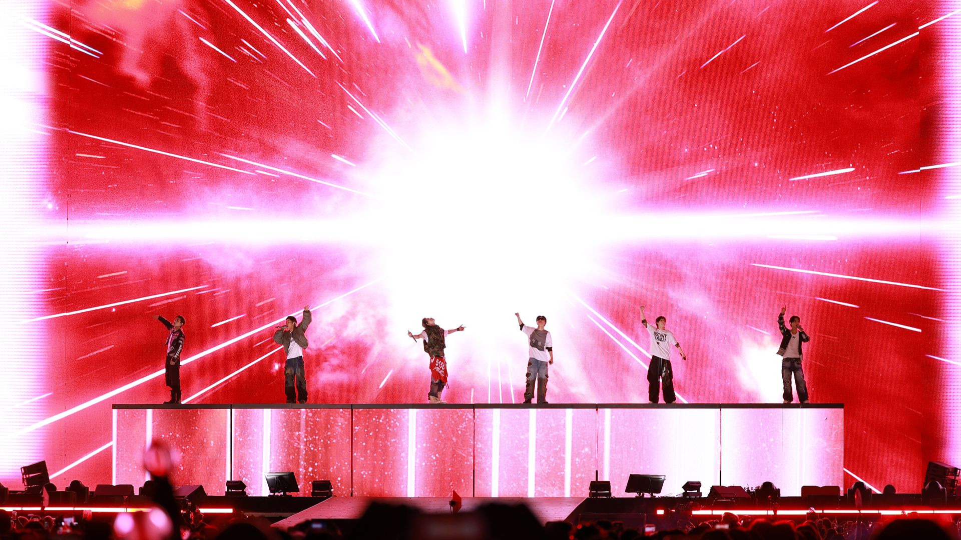 ENHYPEN perform onstage at Snapdragon Stadium on July 21, 2026 in San Diego, California. (Photo by Matt Winkelmeyer/Getty Images for ABA)