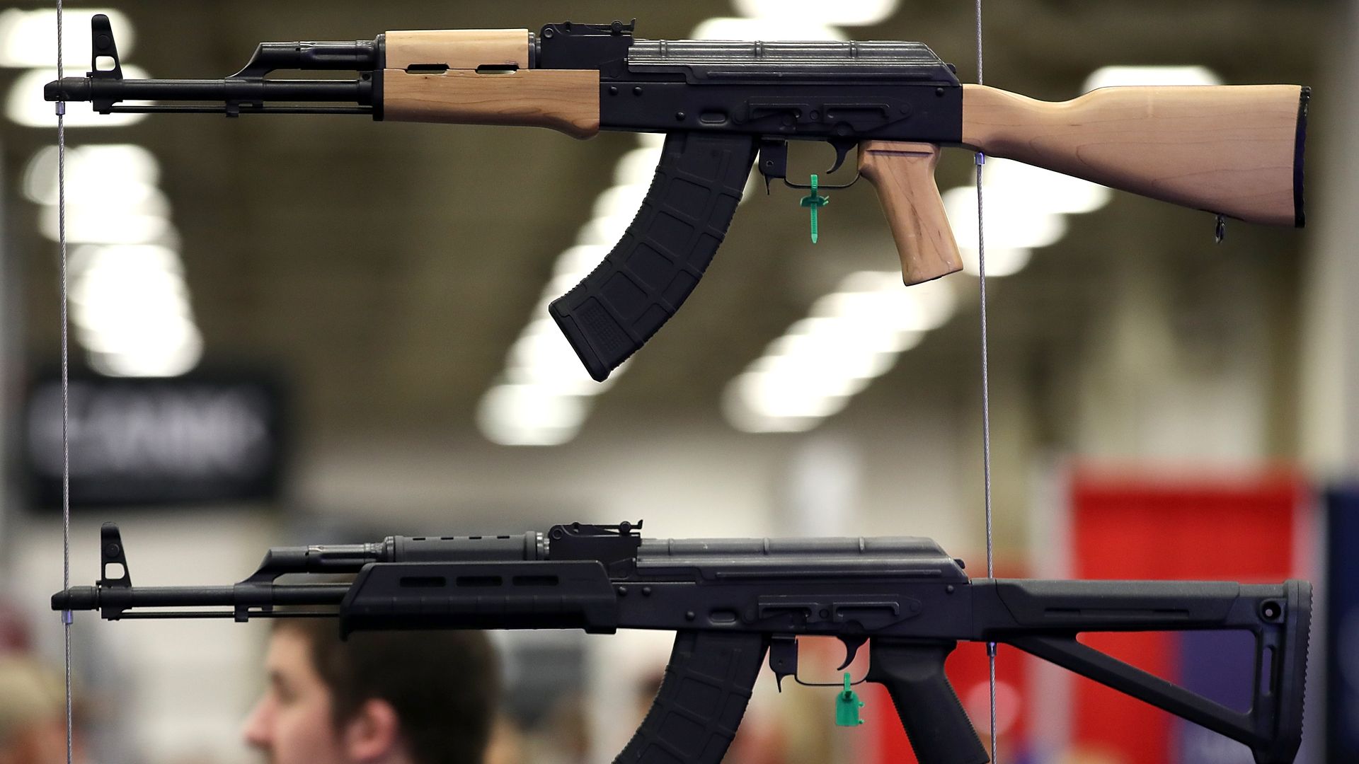 Firearms on display during the NRA Annual Meeting & Exhibits at the Kay Bailey Hutchison Convention Center  in Dallas, Texas. Photo: Justin Sullivan/Getty Images